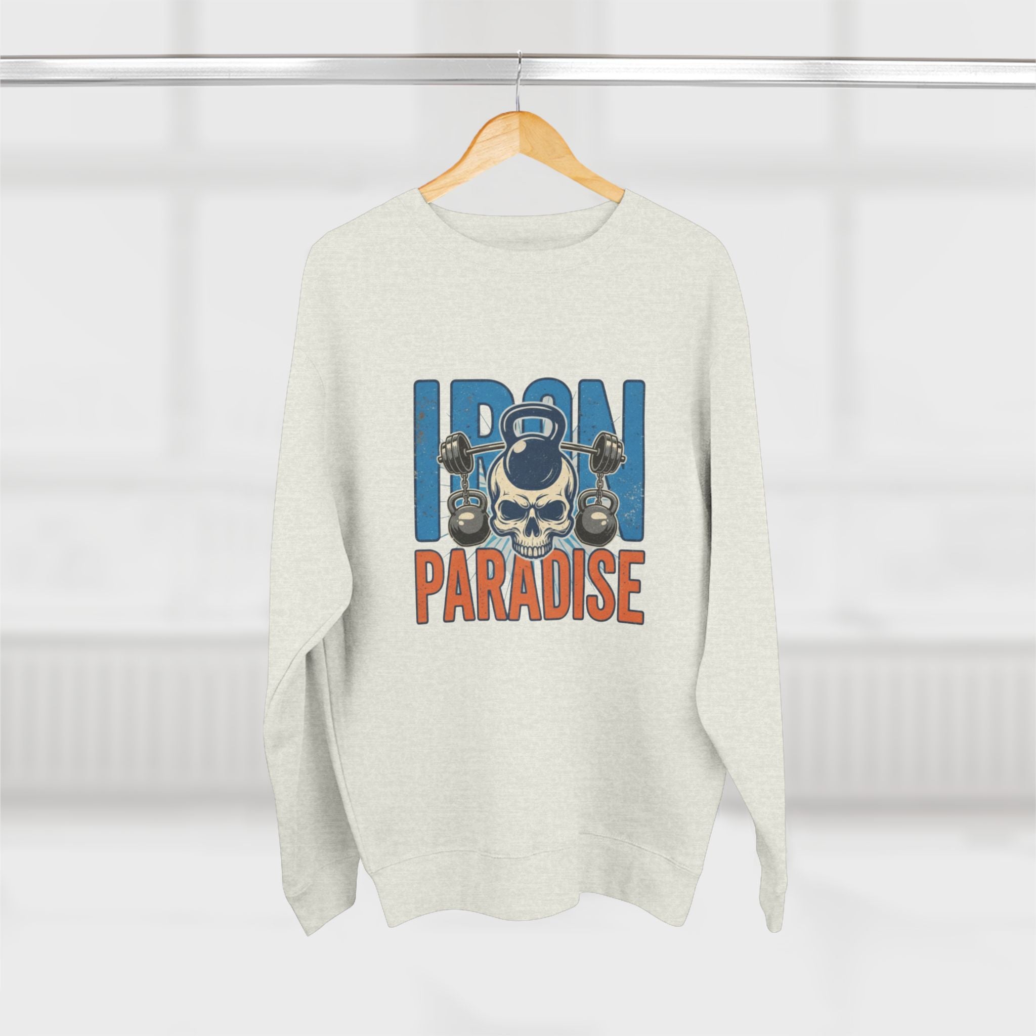Iron Paradise Sweatshirt – Skull & Dumbbells Gym Crewneck