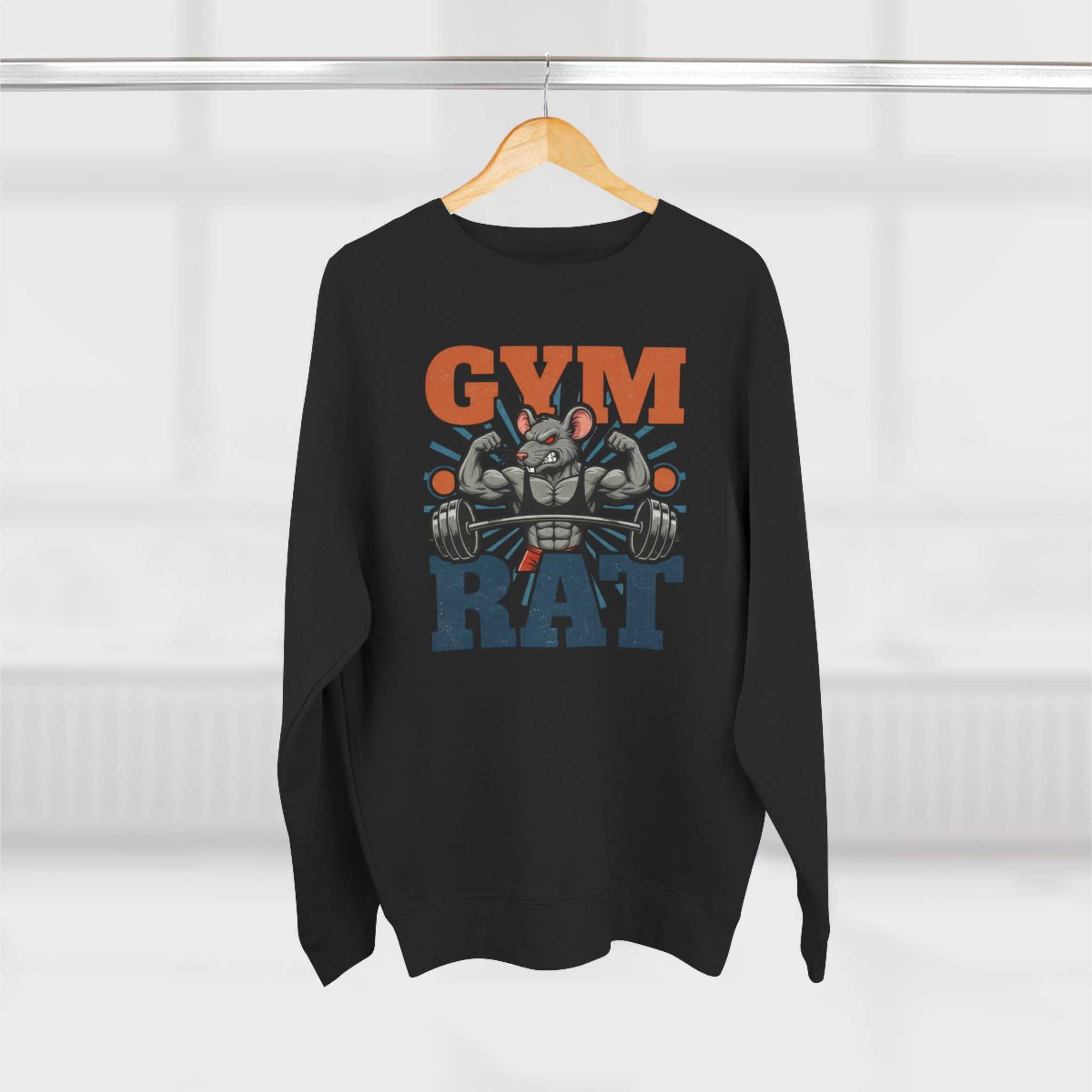Gym Rat Sweatshirt — Muscle Rat Weightlifting Crewneck