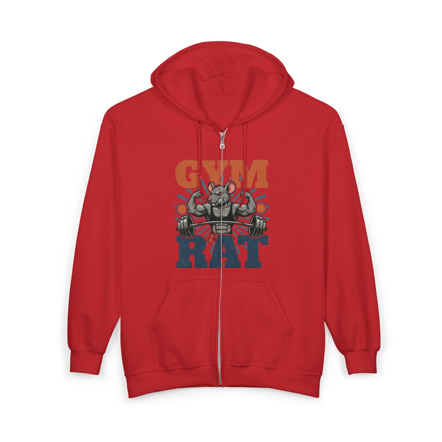 Gym Rat Zip Hoodie — Funny Weightlifting Design