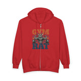 Gym Rat Zip Hoodie — Funny Weightlifting Design