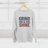 Grind and Shine Motivational Crewneck Sweatshirt — Gym Quote