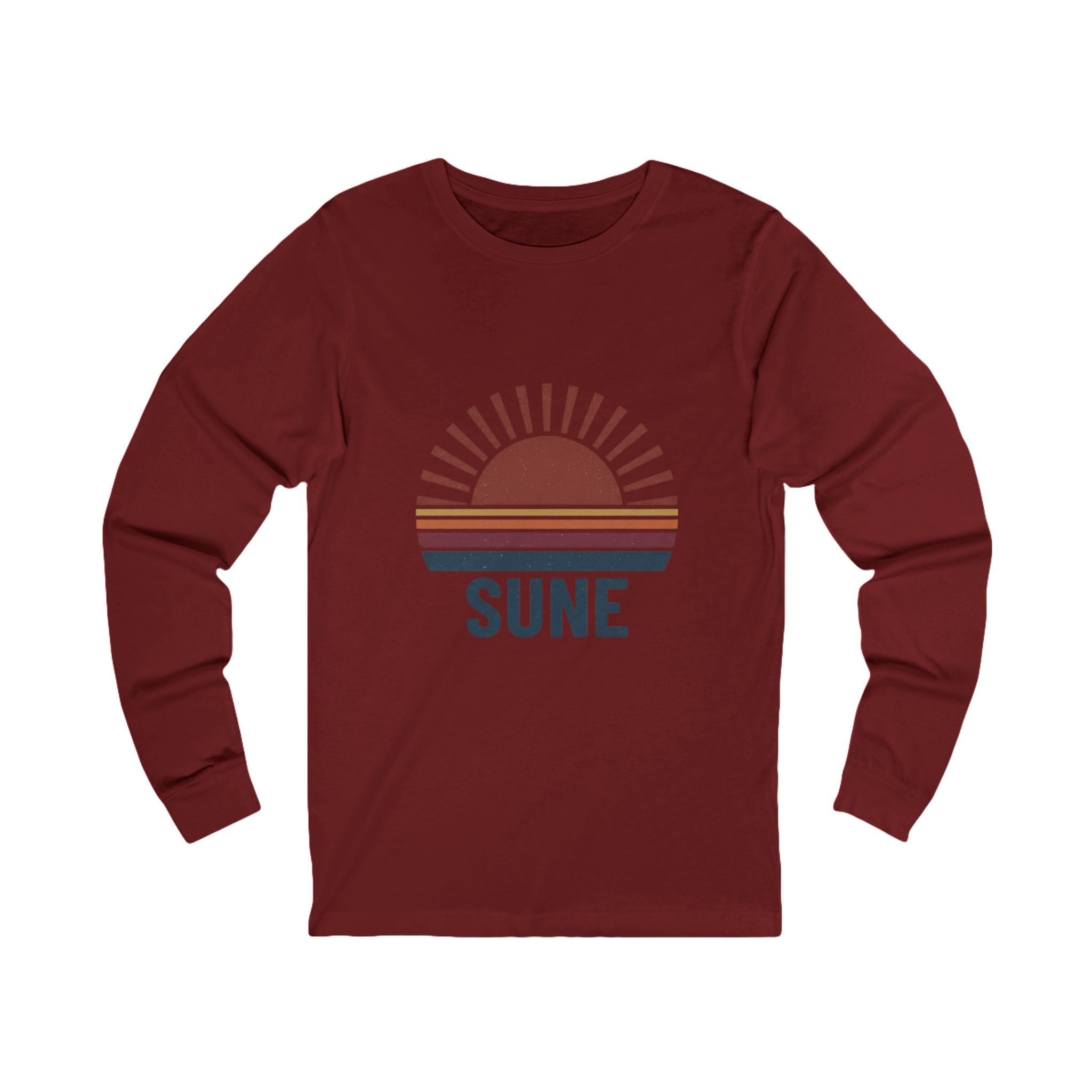 Sunrise Graphic Long Sleeve Tee - 'SUNE' Retro Beach Vibe