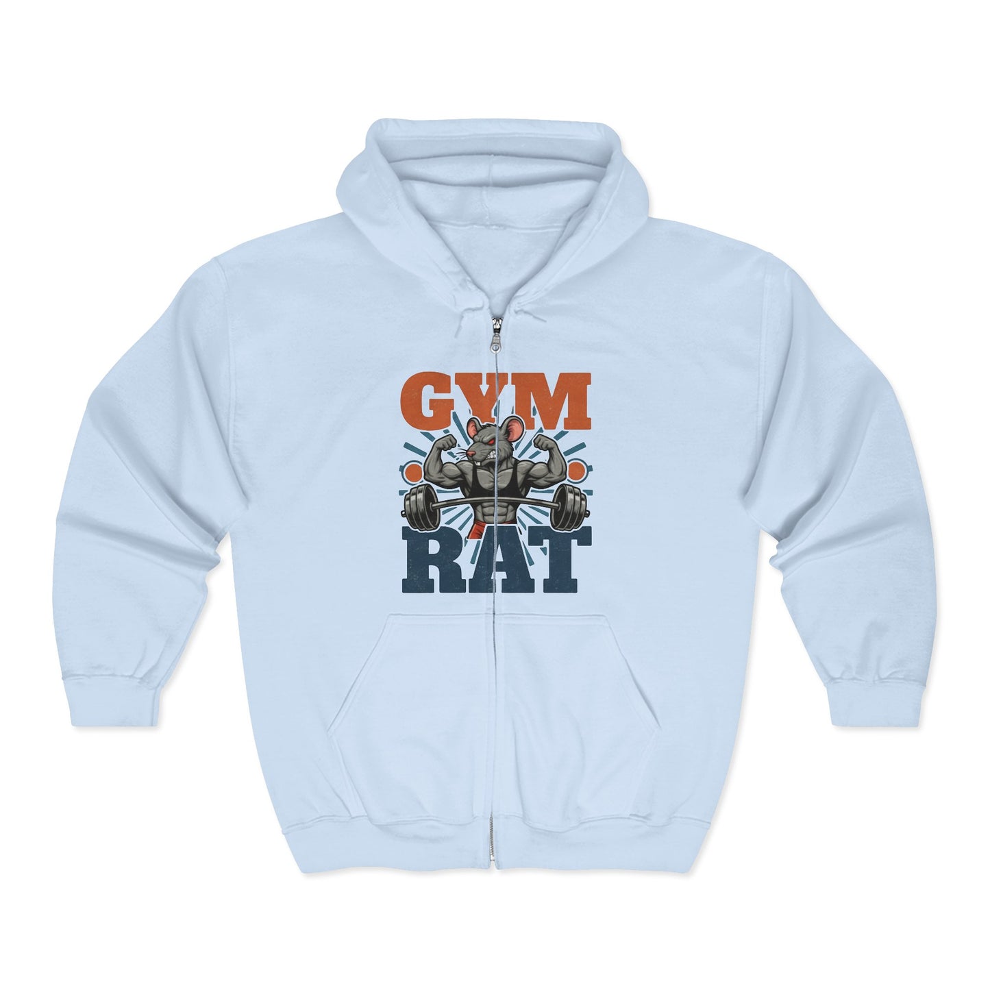 Gym Rat Zip Hoodie — Funny Weightlifting Design