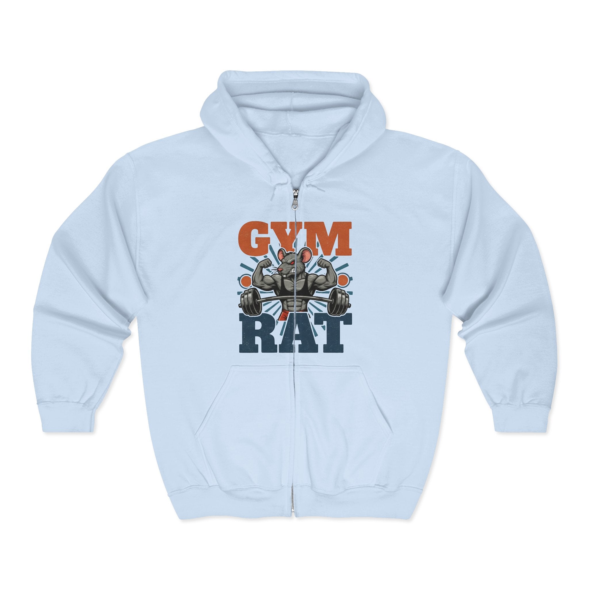 Gym Rat Zip Hoodie — Funny Weightlifting Design