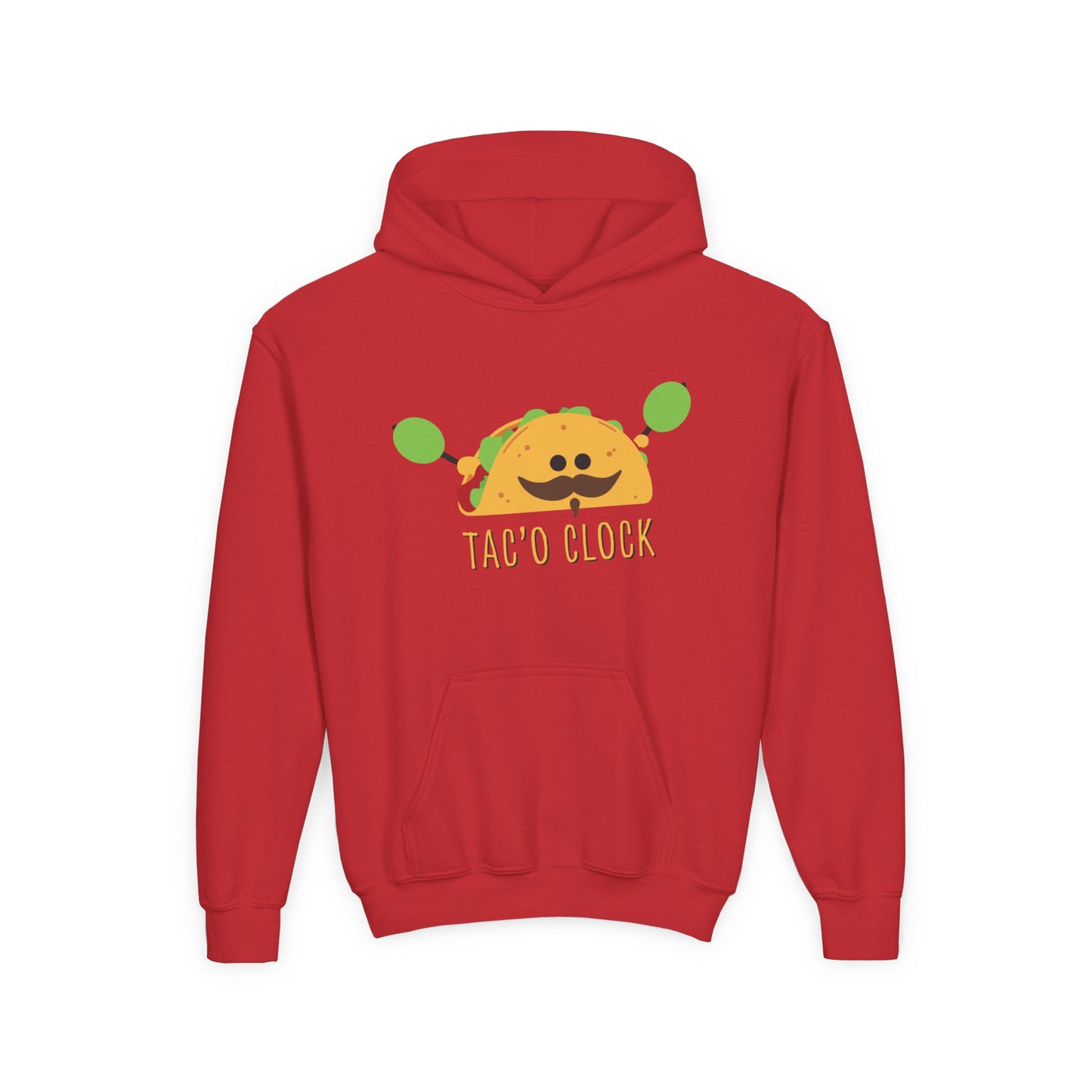Youth Hoodie — Cute Taco "Taco O' Clock" Graphic