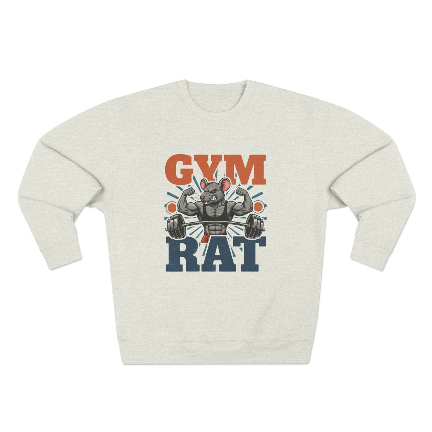 Gym Rat Sweatshirt – Funny Weightlifting Crewneck for Fitness Enthusiasts