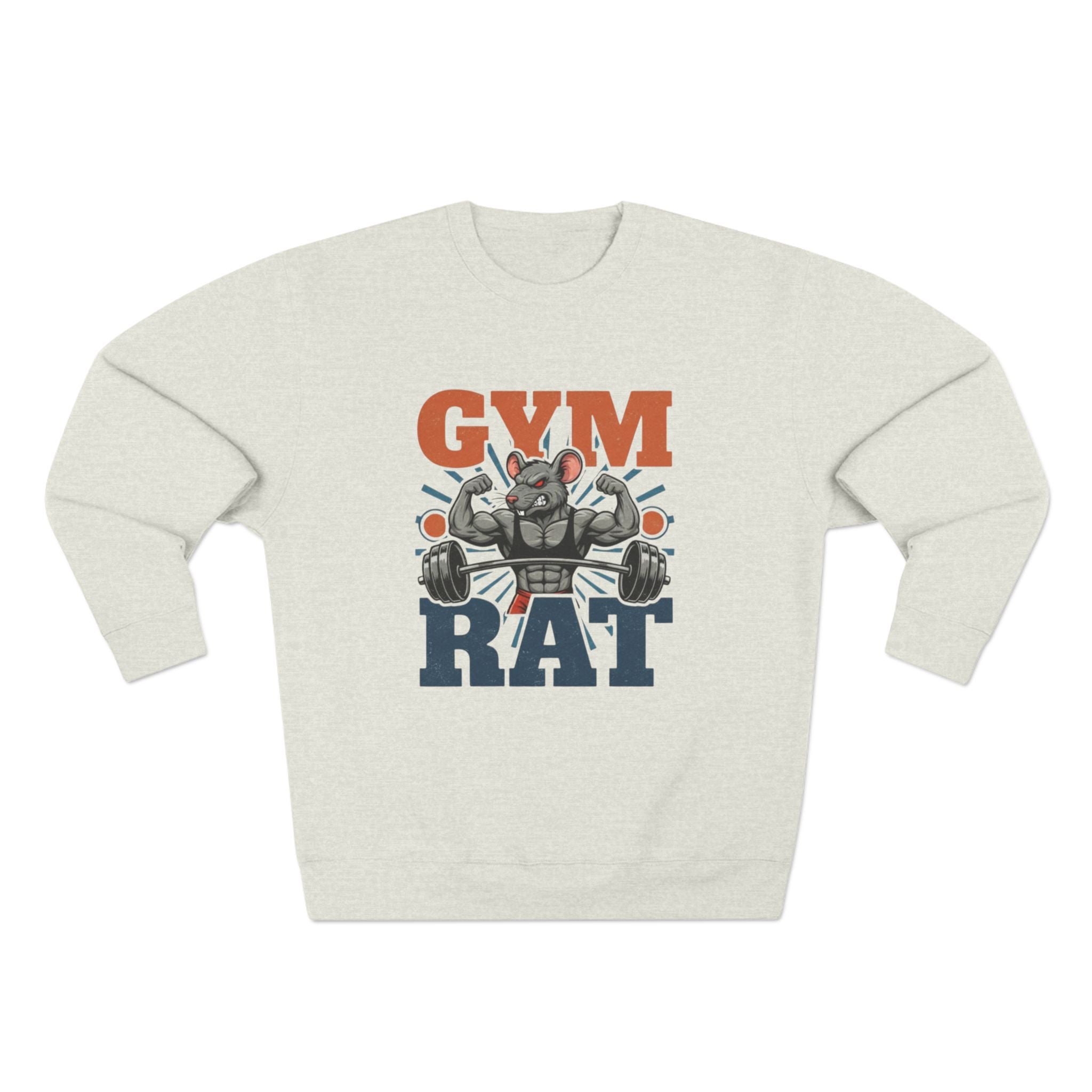 Gym Rat Sweatshirt – Funny Weightlifting Crewneck for Fitness Enthusiasts