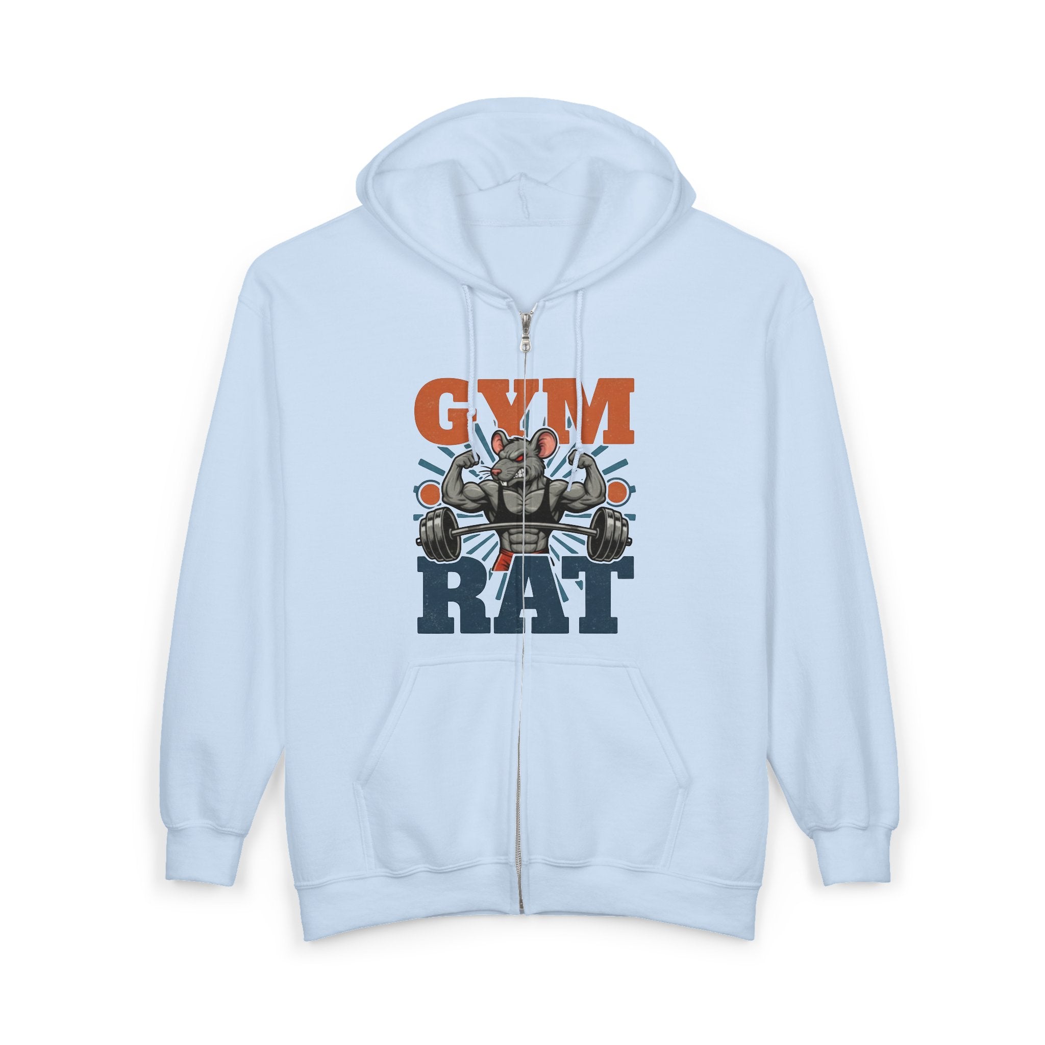 Gym Rat Zip Hoodie — Funny Weightlifting Design