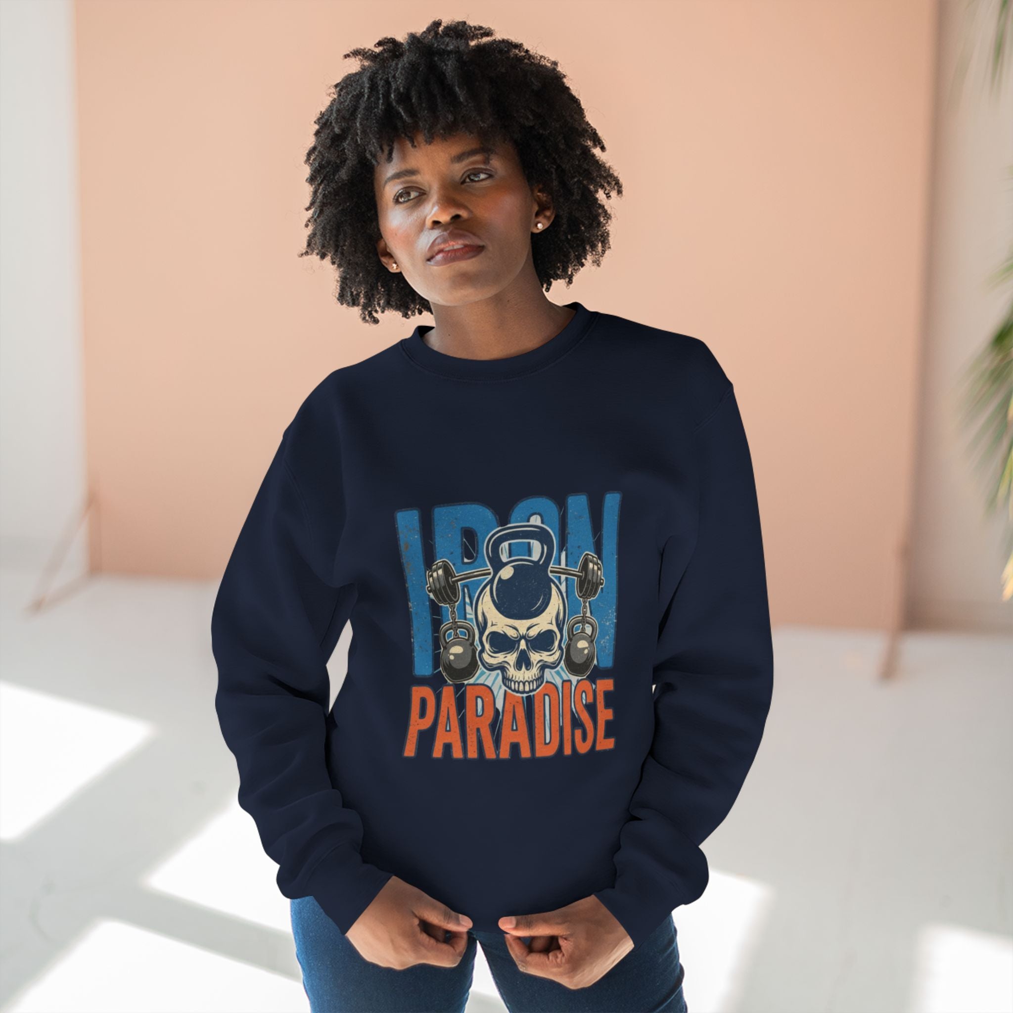Iron Paradise Sweatshirt – Skull & Dumbbells Gym Crewneck