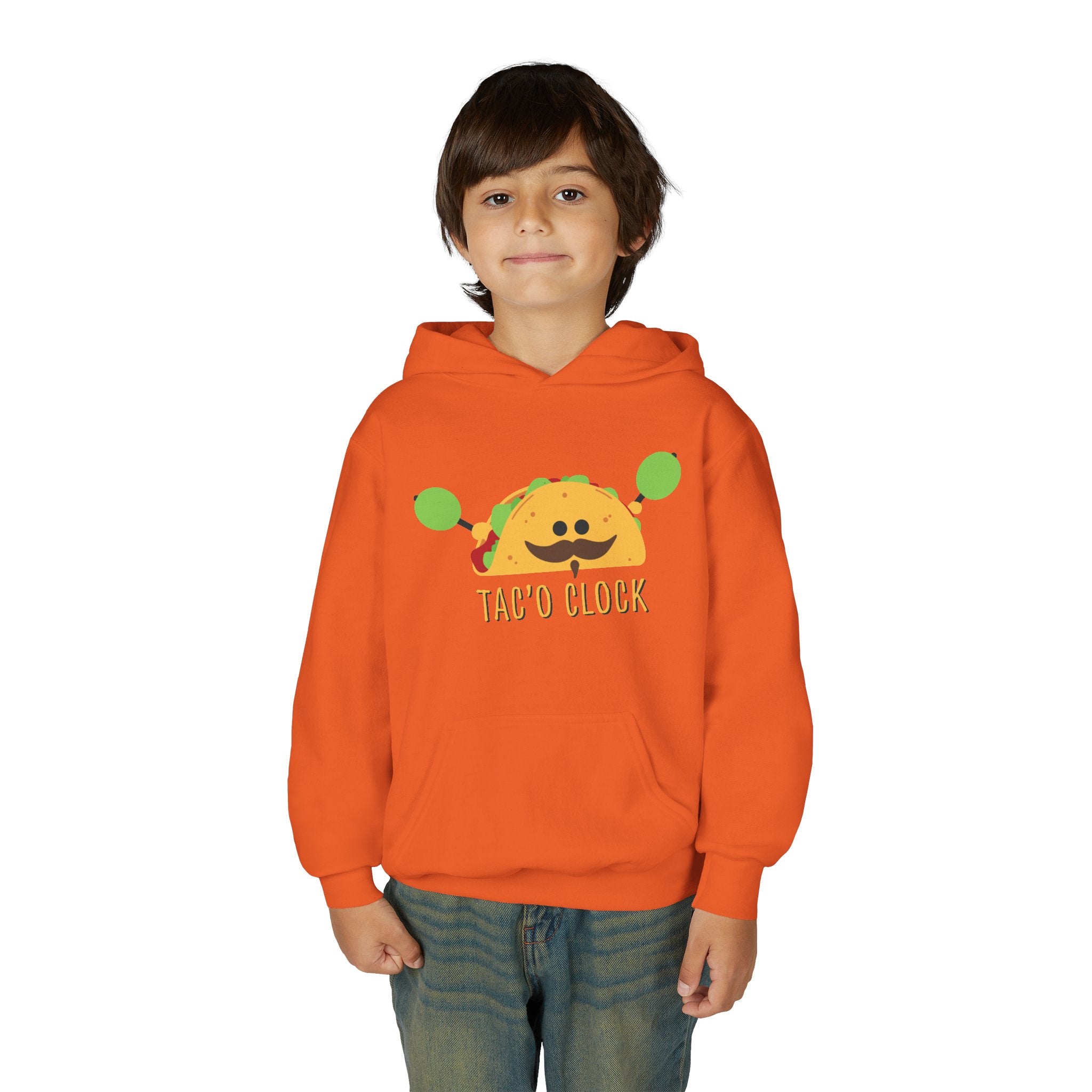 Youth Hoodie — Cute Taco "Taco O' Clock" Graphic