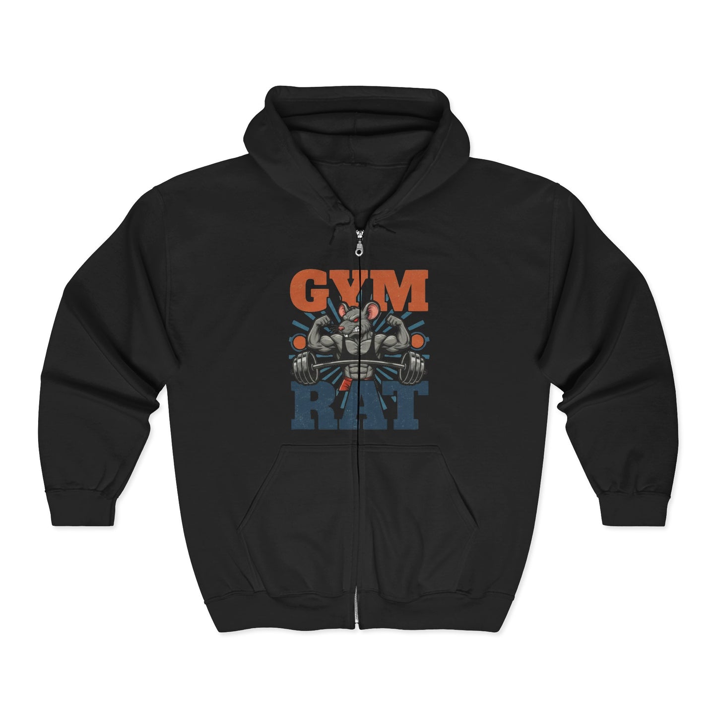 Gym Rat Zip Hoodie — Funny Weightlifting Design