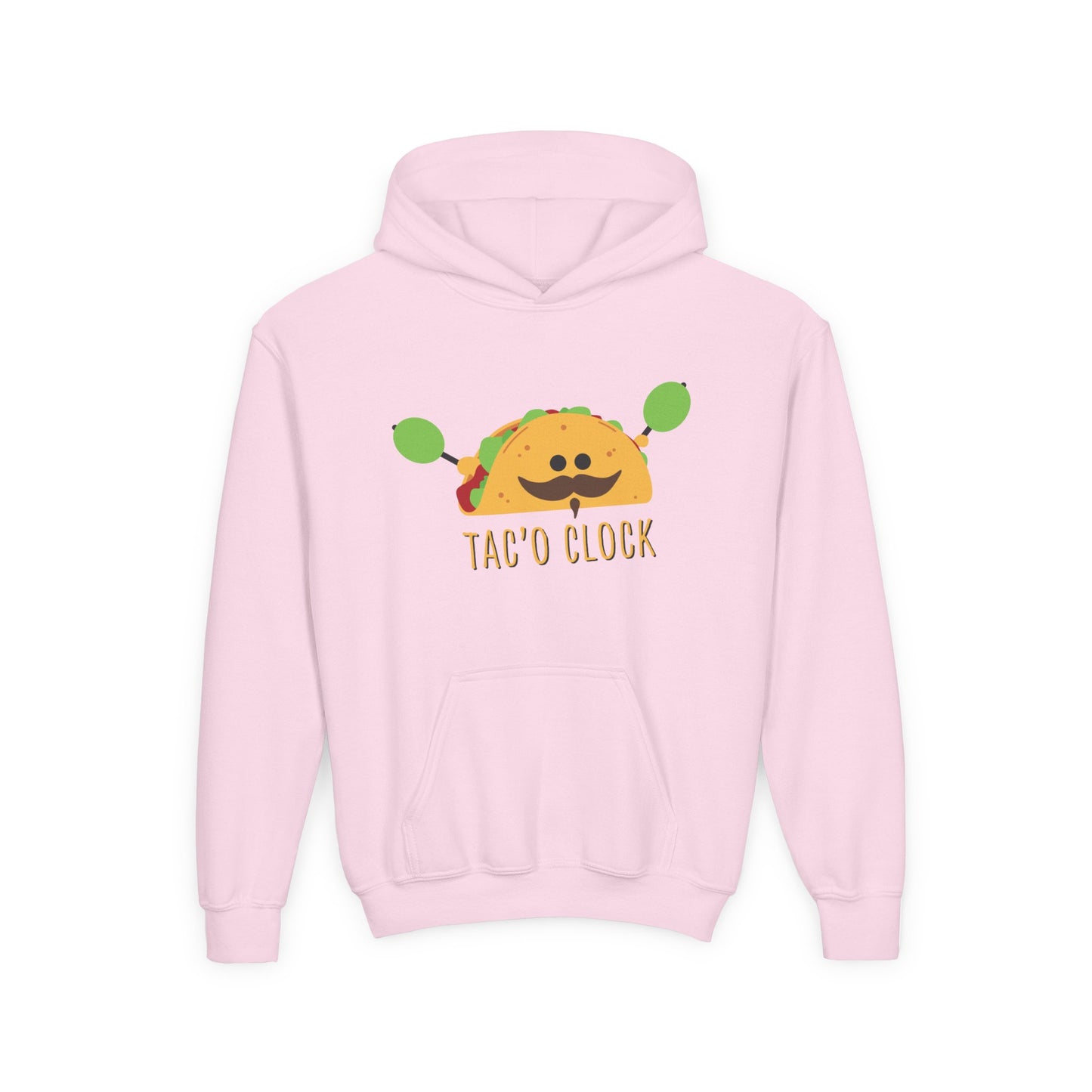 Youth Hoodie — Cute Taco "Taco O' Clock" Graphic