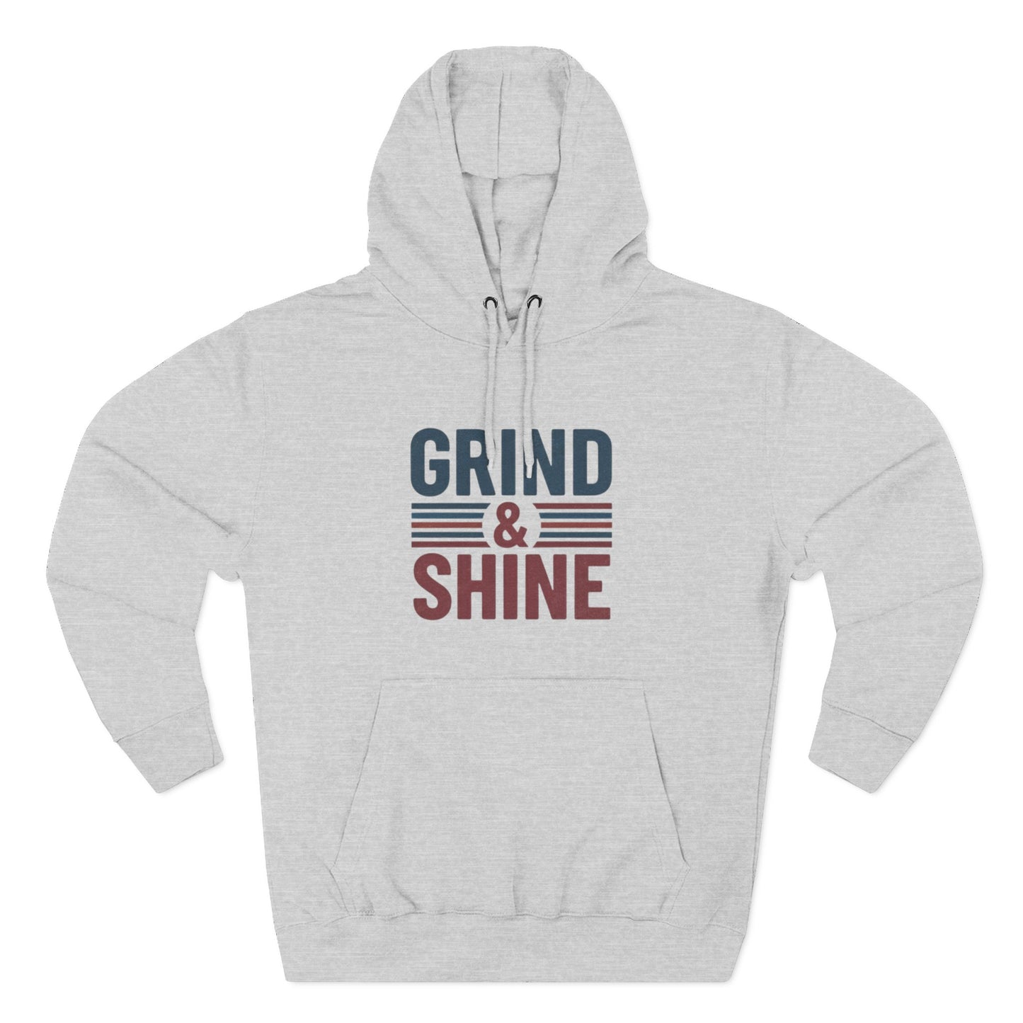 Grind & Shine Hoodie — Motivational Retro Striped Graphic Hoodie