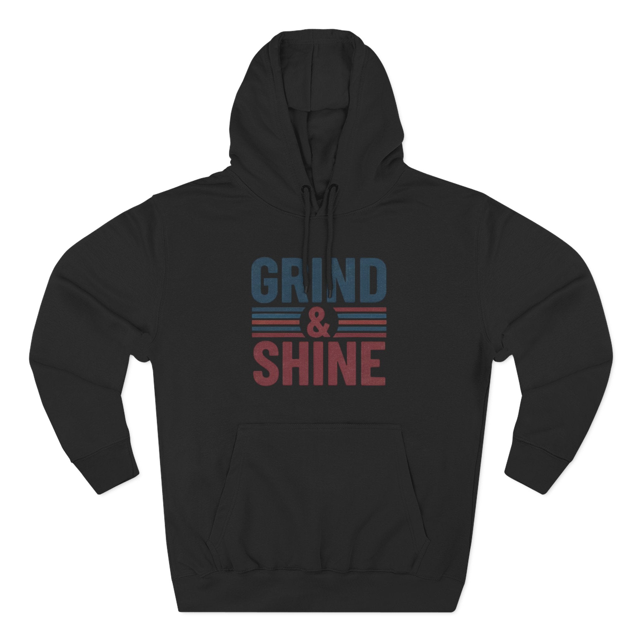 Grind & Shine Hoodie — Motivational Vintage Stripe Pullover