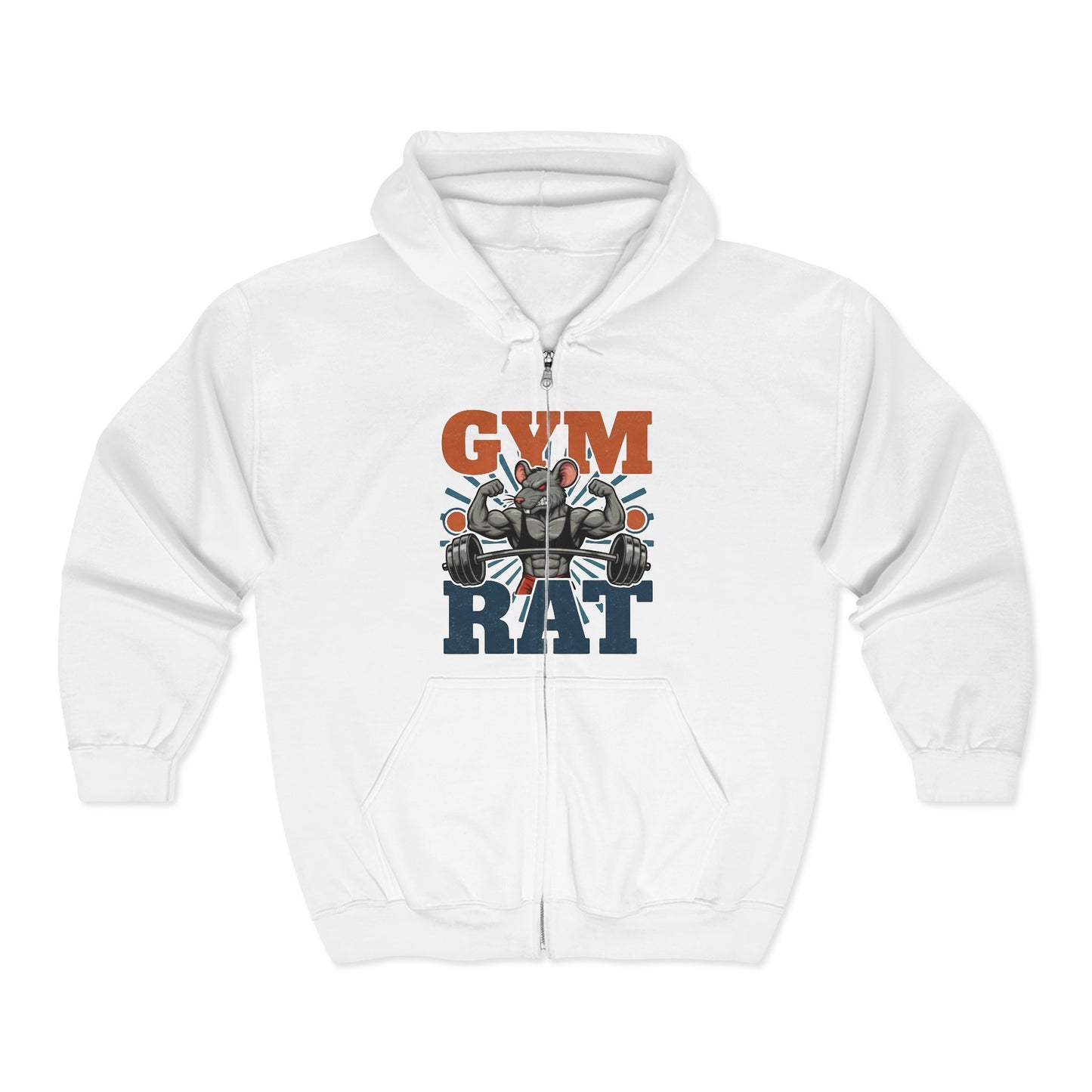 Gym Rat Zip Hoodie — Funny Weightlifting Design