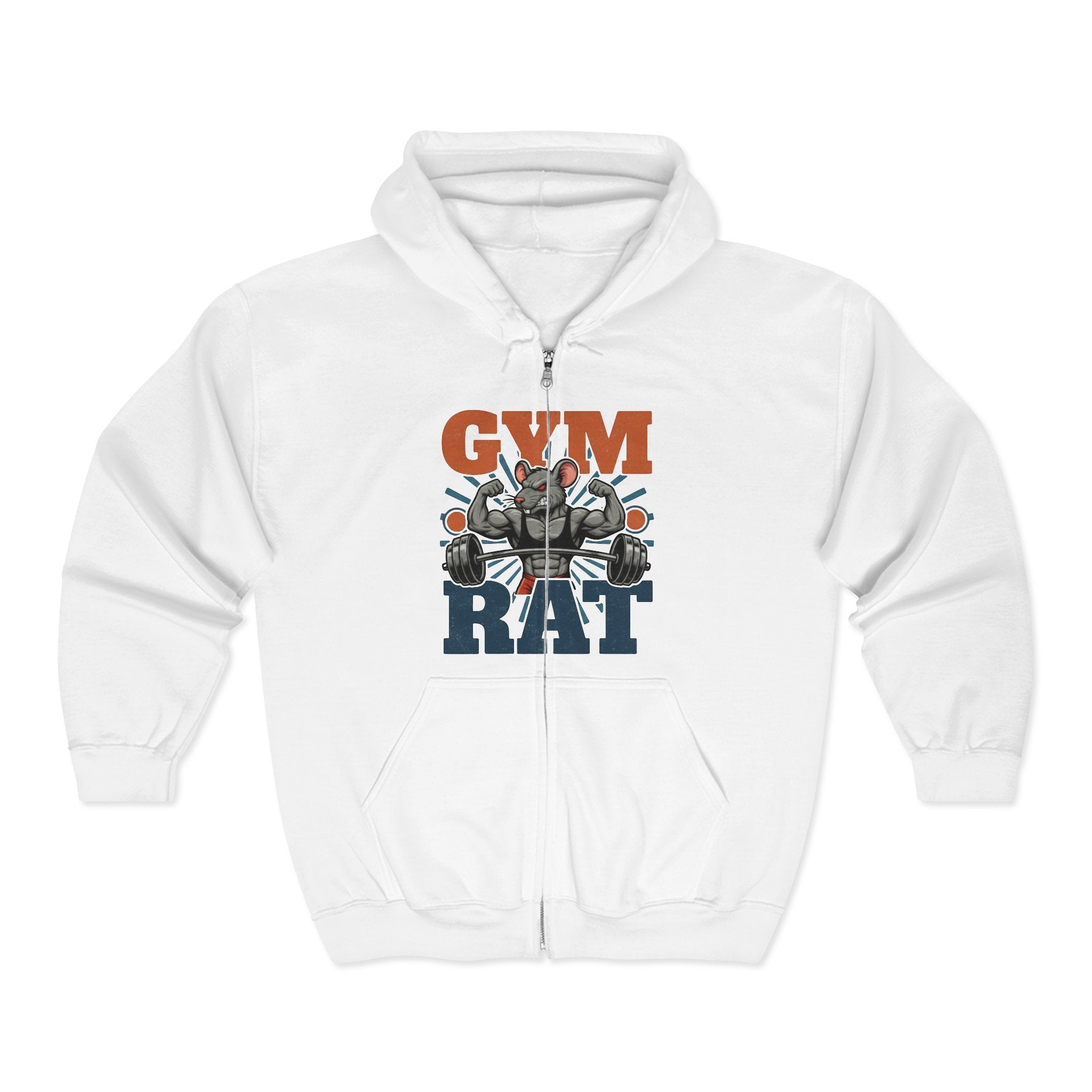 Gym Rat Zip Hoodie — Funny Weightlifting Design