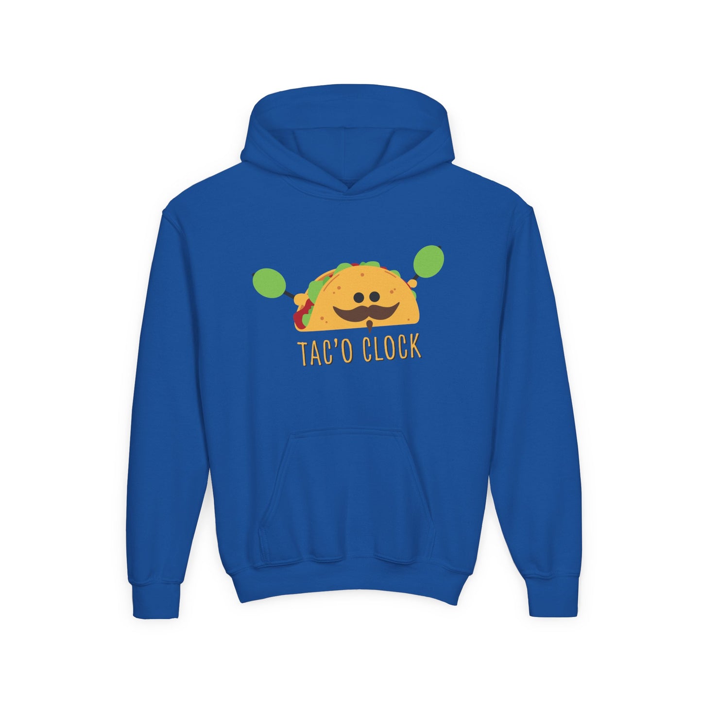 Youth Hoodie — Cute Taco "Taco O' Clock" Graphic