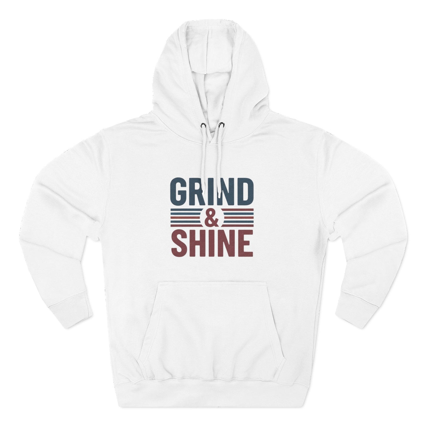 Grind & Shine Hoodie — Motivational Retro Striped Graphic Hoodie