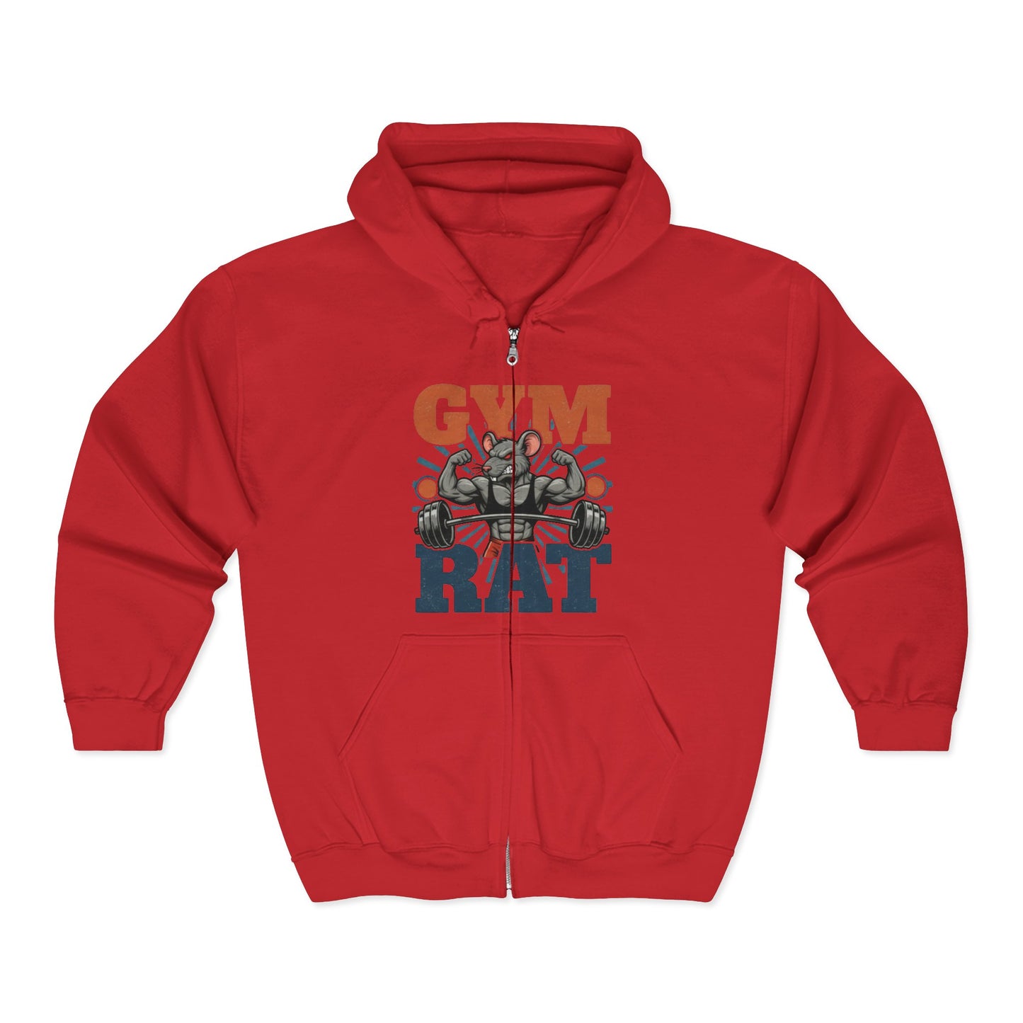 Gym Rat Zip Hoodie — Funny Weightlifting Design