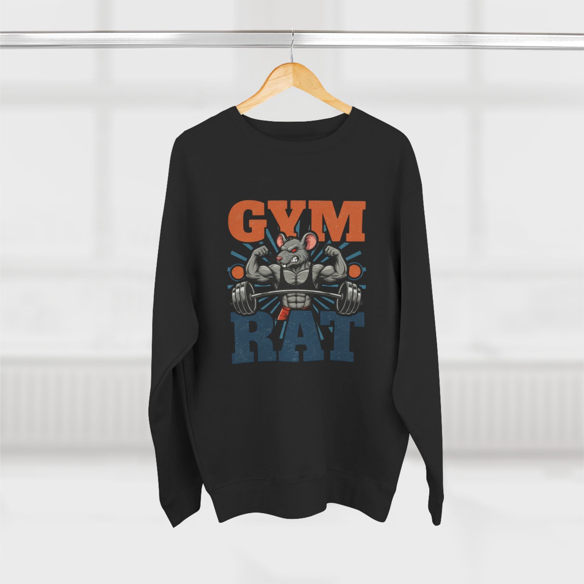 Gym Rat Sweatshirt – Funny Weightlifting Crewneck for Fitness Enthusiasts