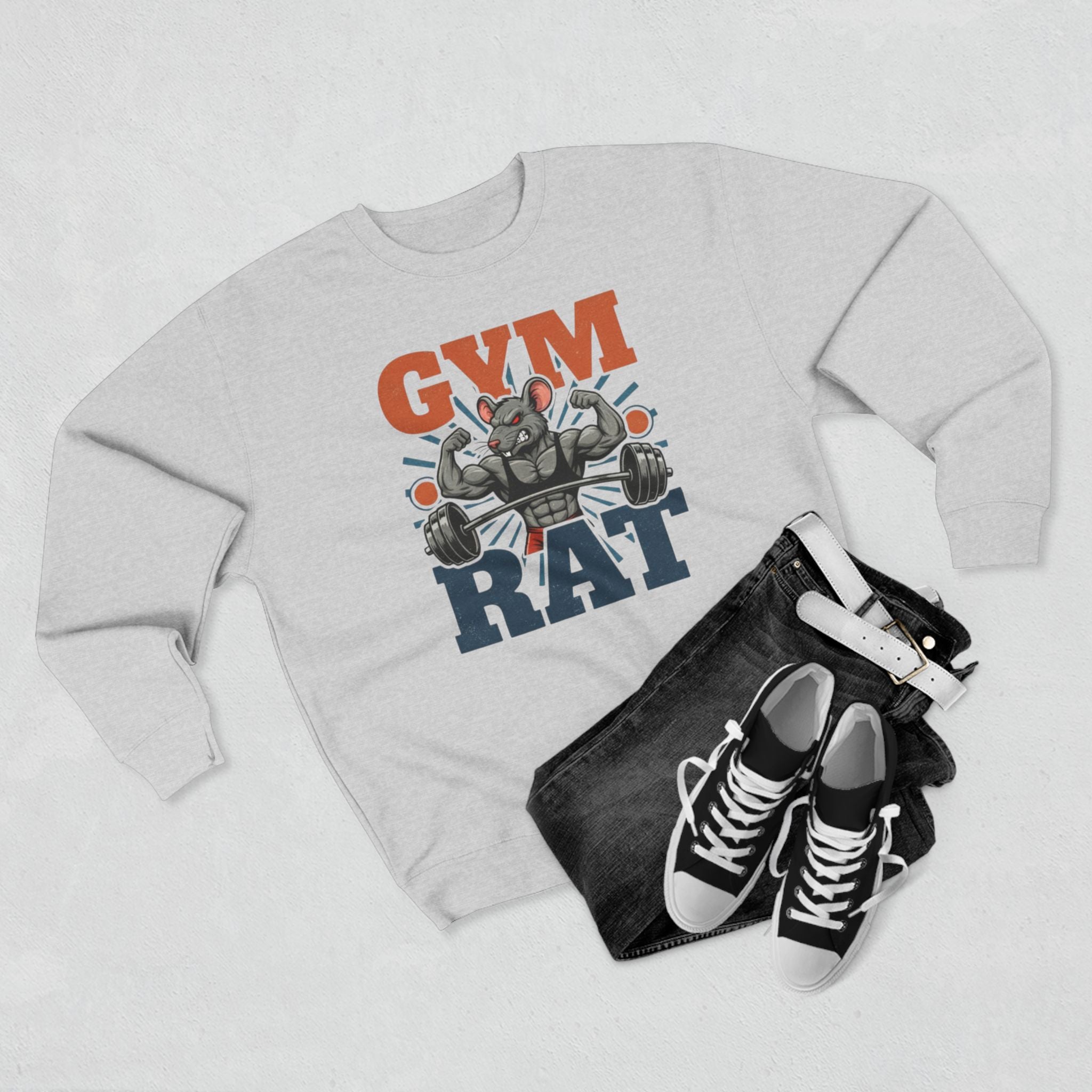 Gym Rat Sweatshirt — Muscle Rat Weightlifting Crewneck