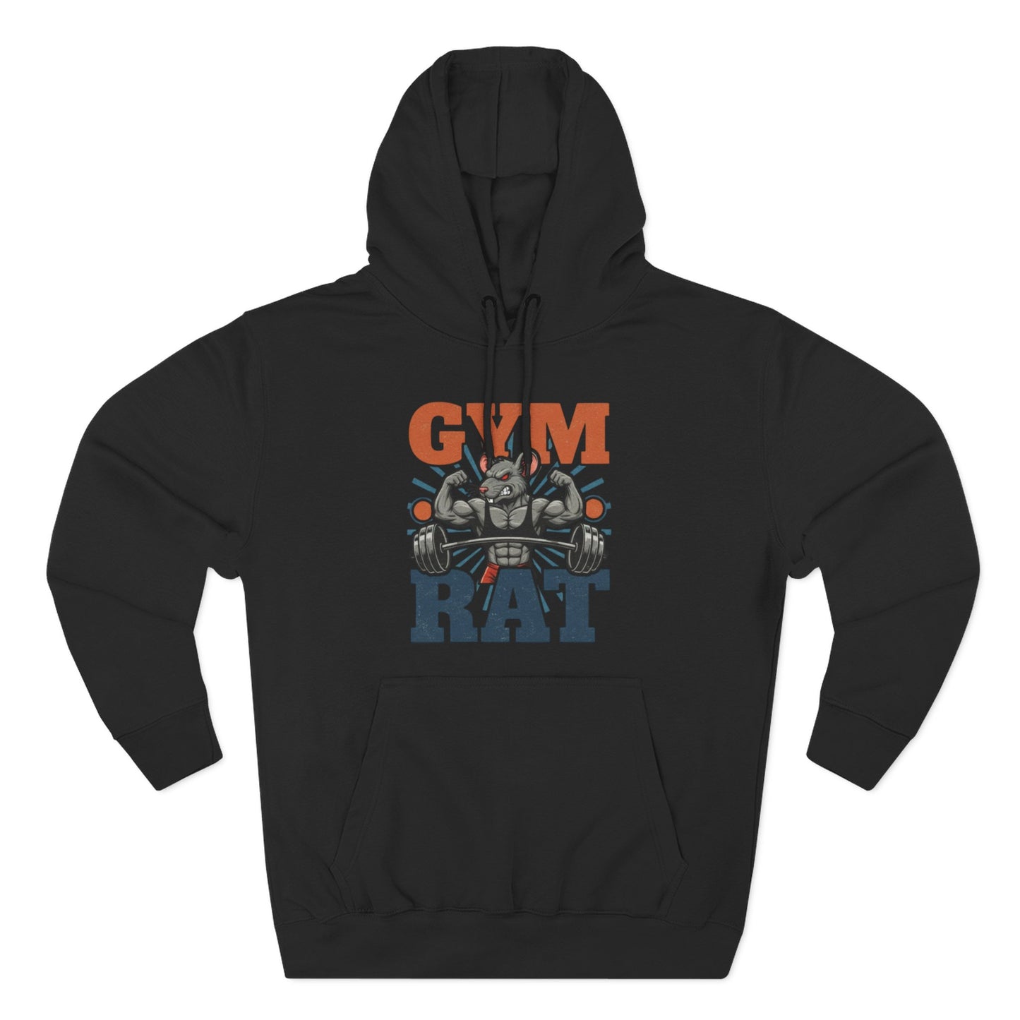 Gym Rat Hoodie — Vintage Barbell Fitness Pullover