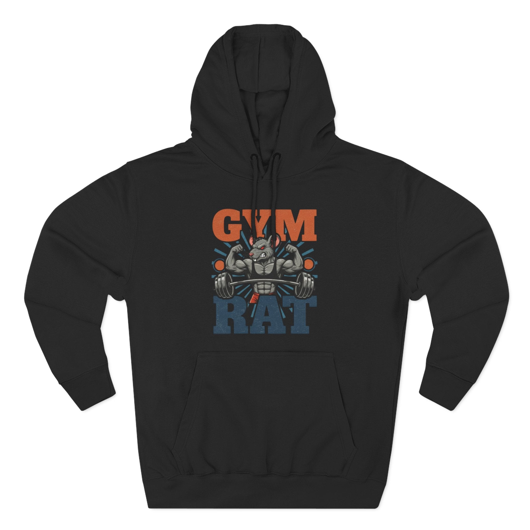 Gym Rat Hoodie — Vintage Barbell Fitness Pullover