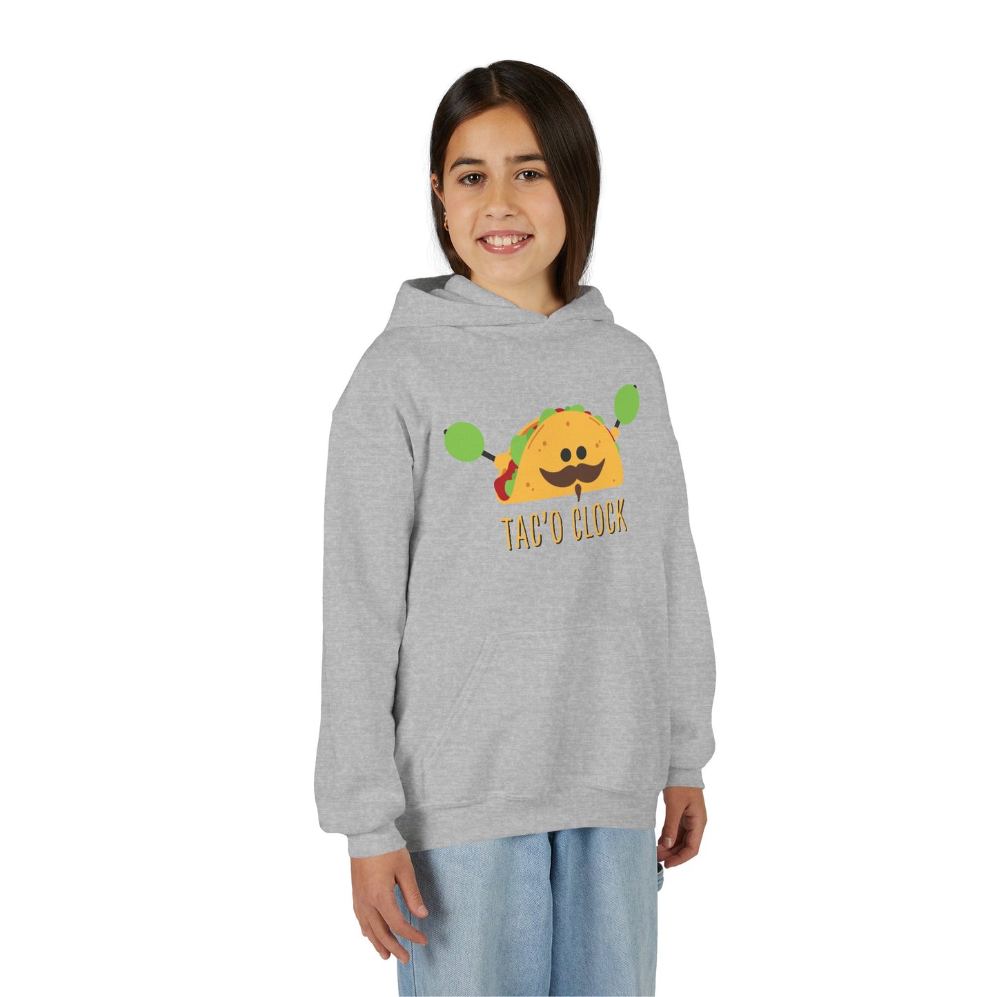 Youth Hoodie — Cute Taco "Taco O' Clock" Graphic