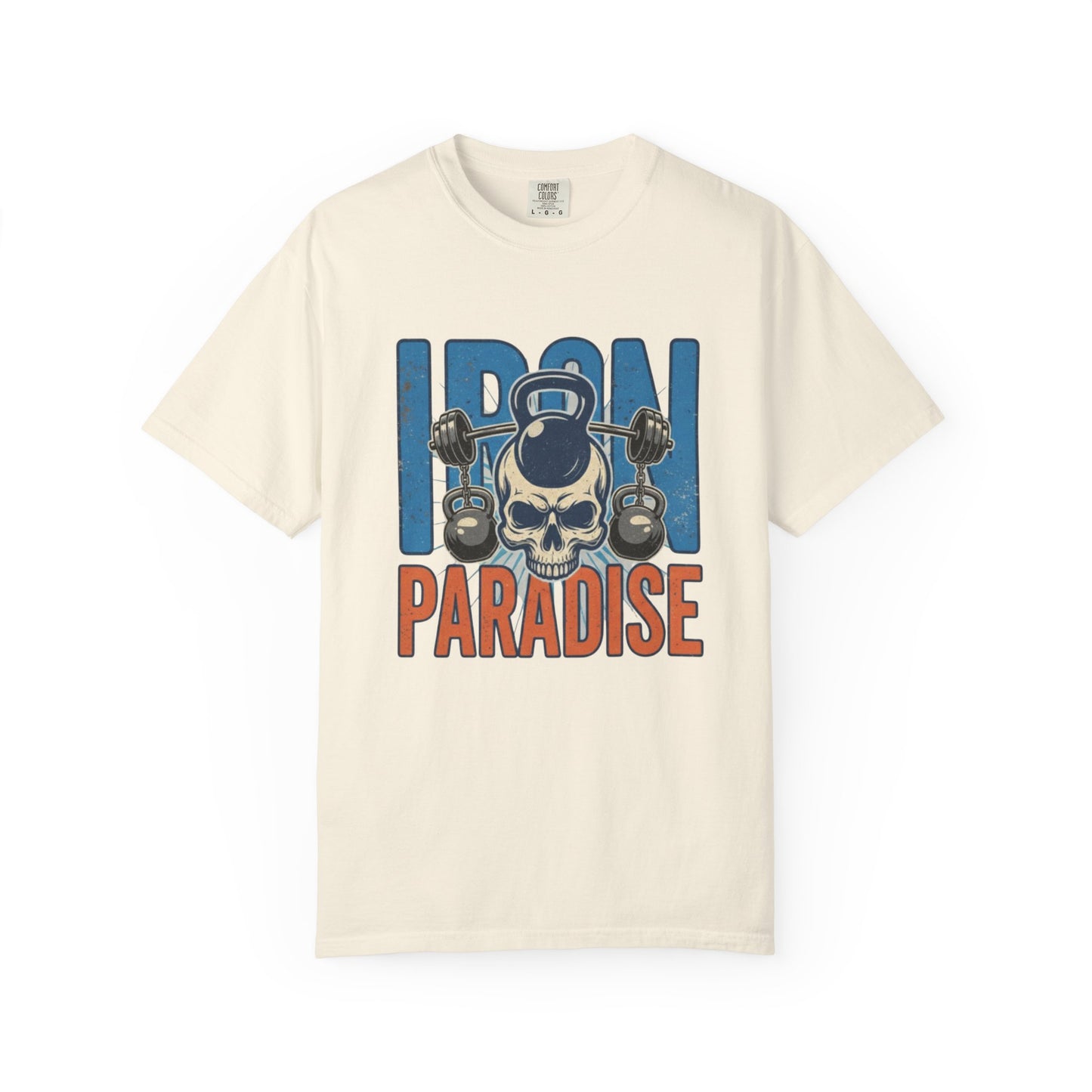 Iron Paradise Gym T-Shirt — Skull Kettlebell Weightlifting Tee
