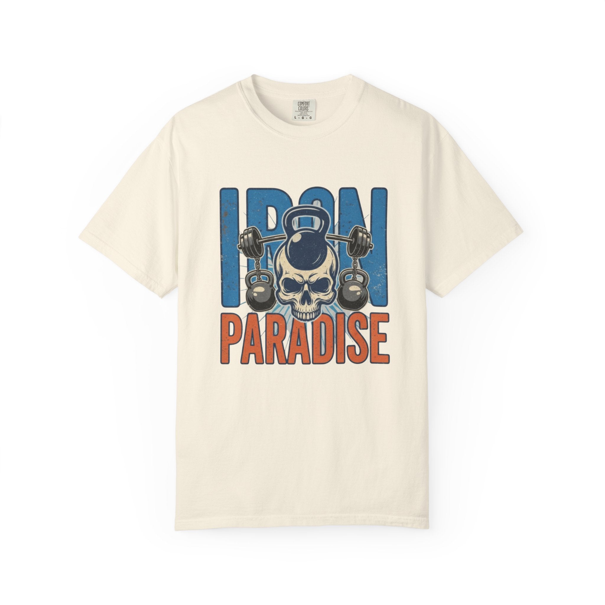 Iron Paradise Gym T-Shirt — Skull Kettlebell Weightlifting Tee