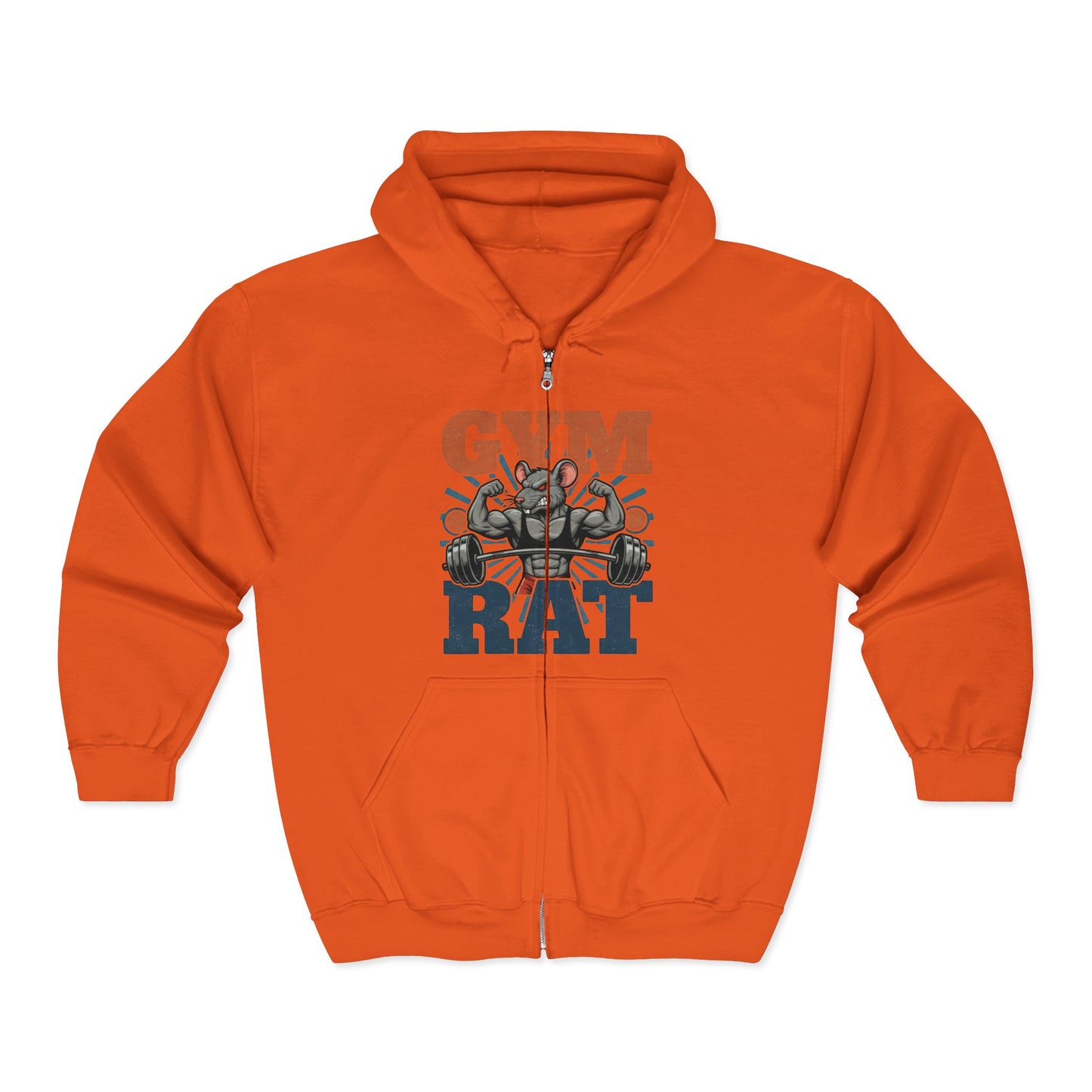 Gym Rat Zip Hoodie — Funny Weightlifting Design