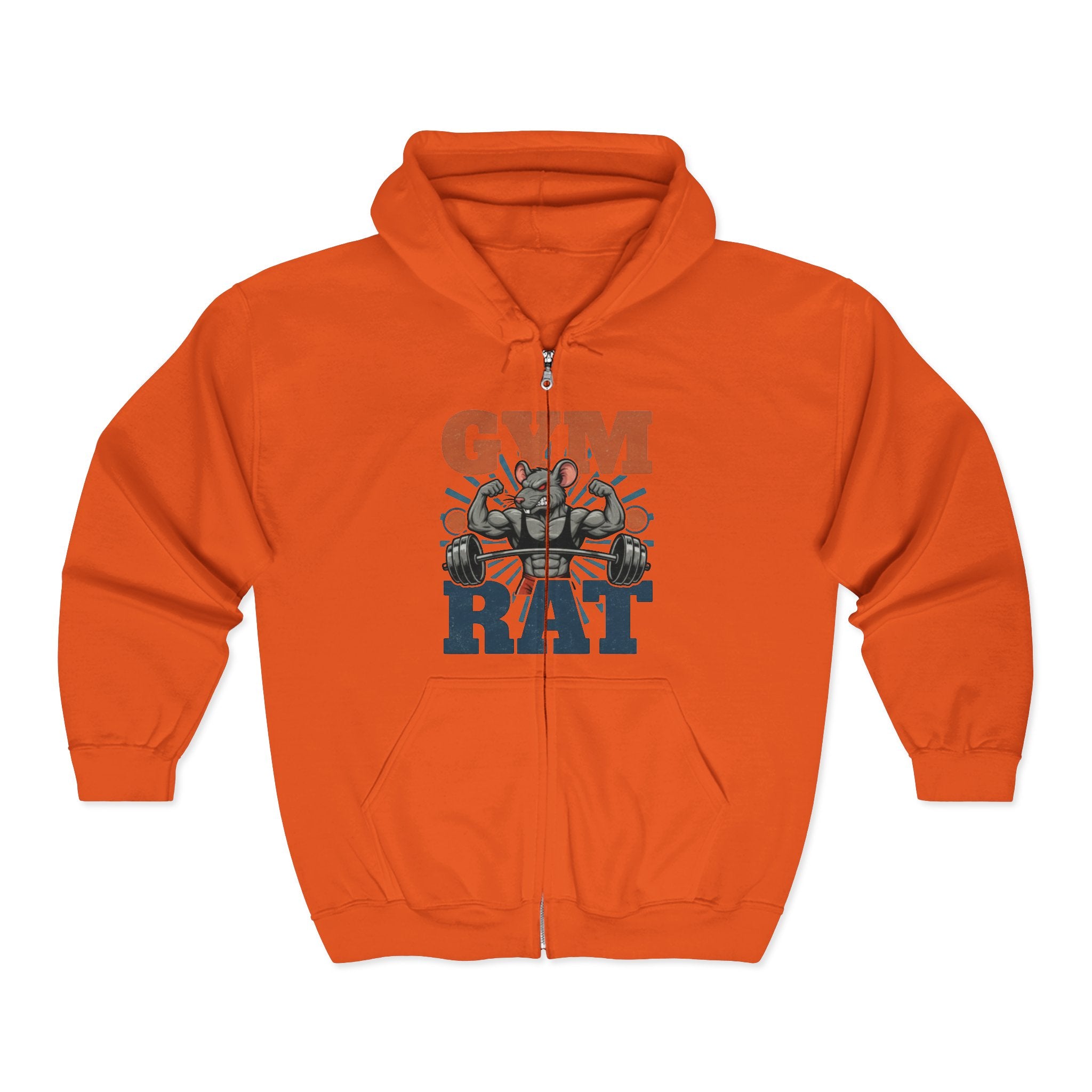 Gym Rat Zip Hoodie — Funny Weightlifting Design