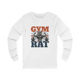 Gym Rat Long Sleeve Tee — Weightlifting Rat Graphic Shirt