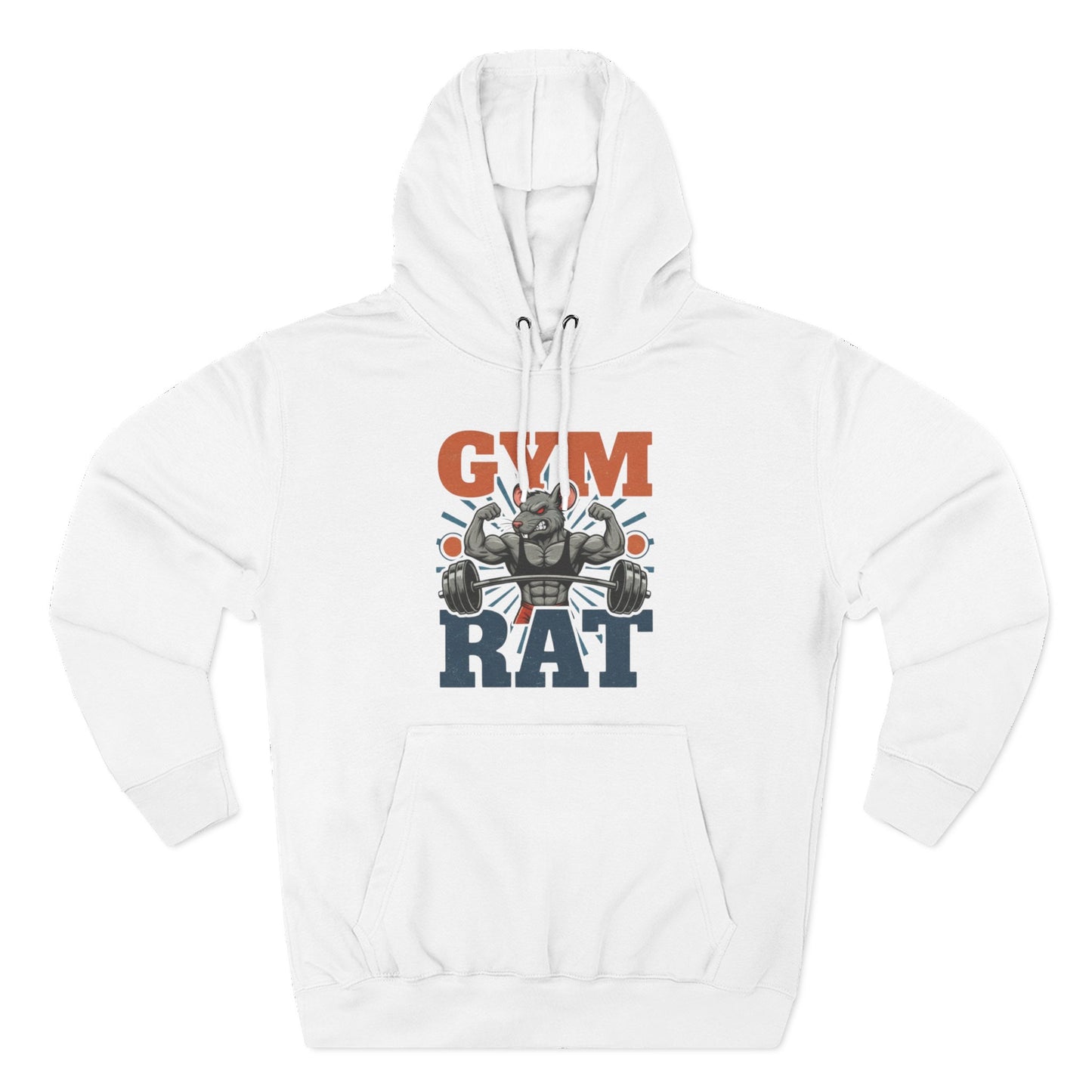 Gym Rat Hoodie — Vintage Barbell Fitness Pullover