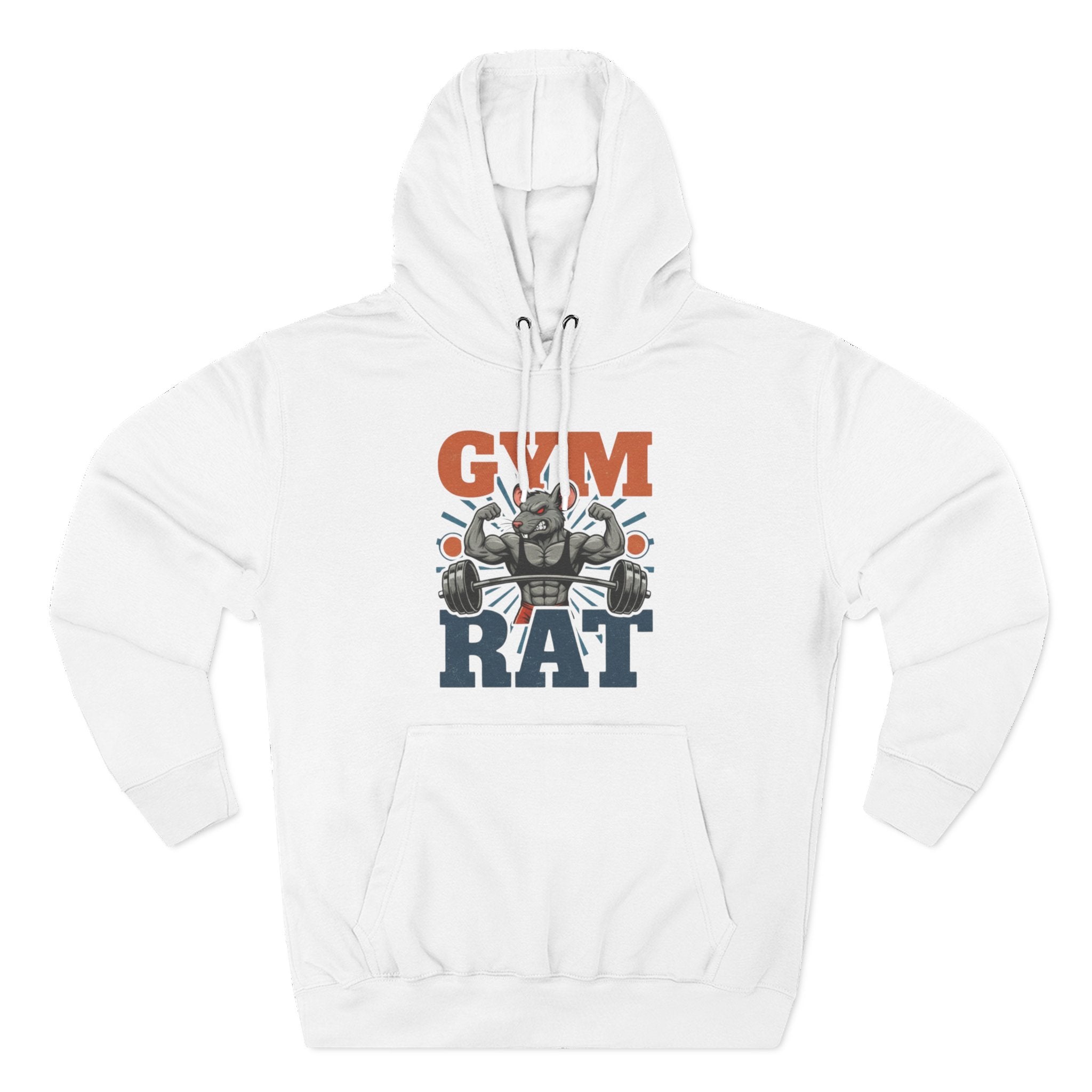 Gym Rat Hoodie — Vintage Barbell Fitness Pullover