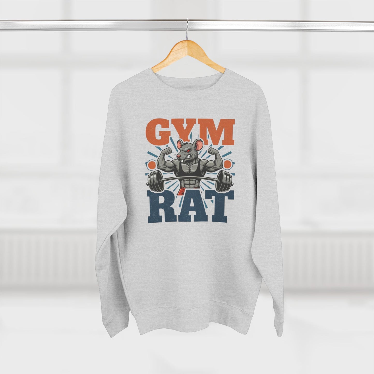 Gym Rat Sweatshirt — Muscle Rat Weightlifting Crewneck