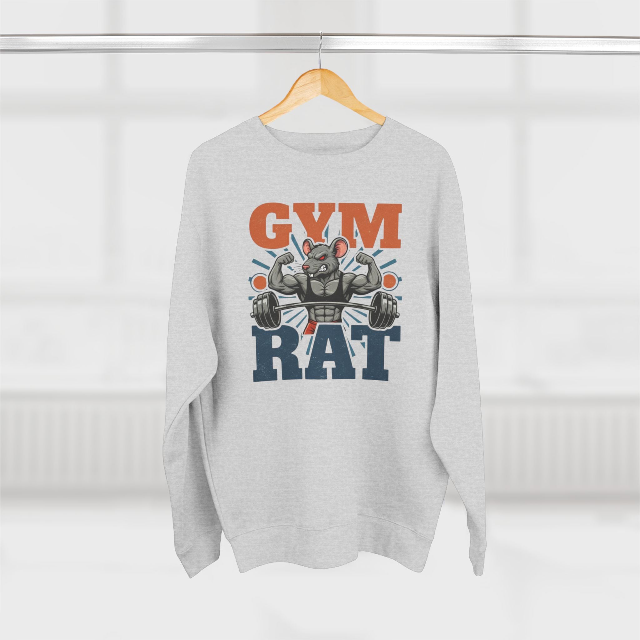 Gym Rat Sweatshirt — Muscle Rat Weightlifting Crewneck