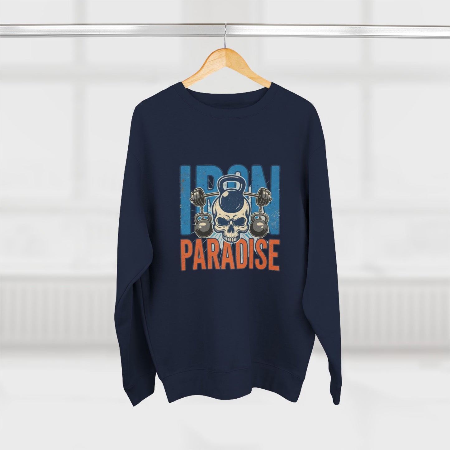 Iron Paradise Sweatshirt – Skull & Dumbbells Gym Crewneck