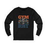 Gym Rat Long Sleeve Tee — Weightlifting Rat Graphic Shirt