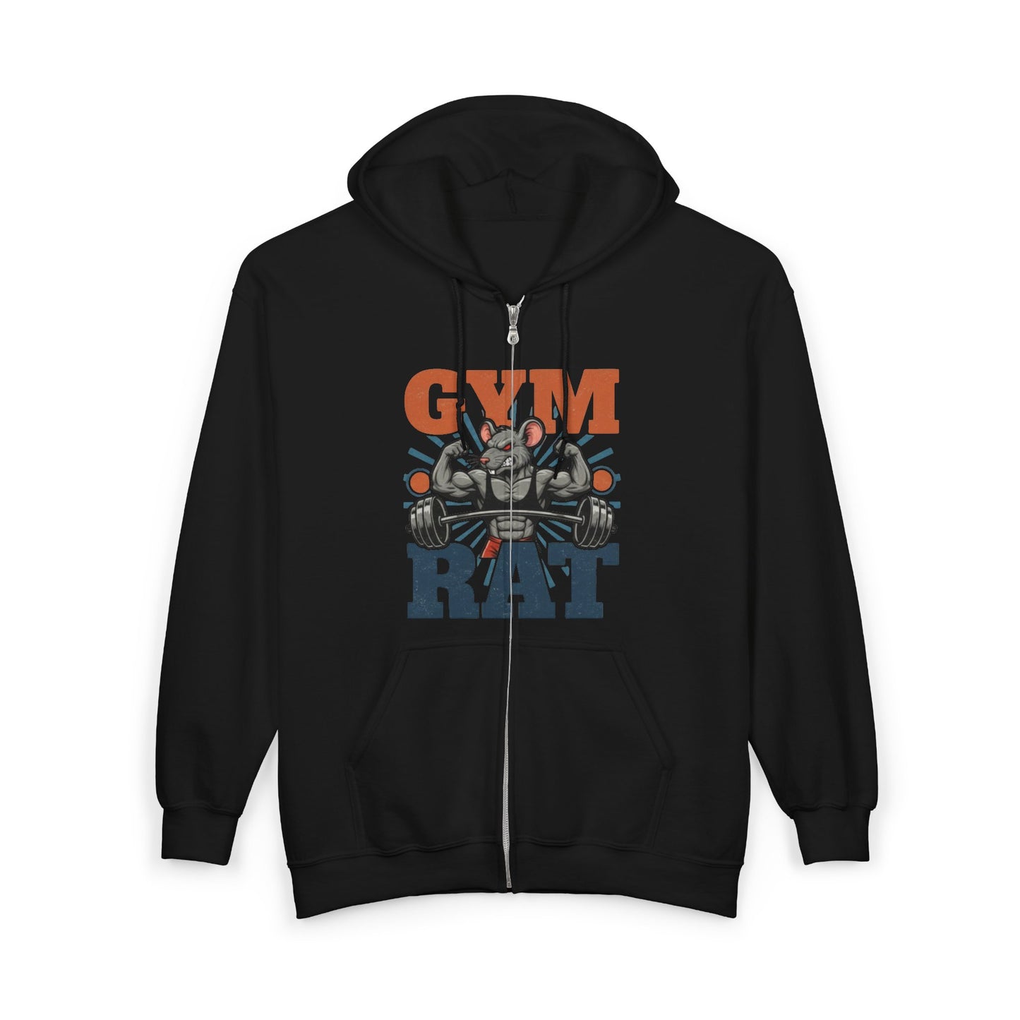 Gym Rat Zip Hoodie — Funny Weightlifting Design