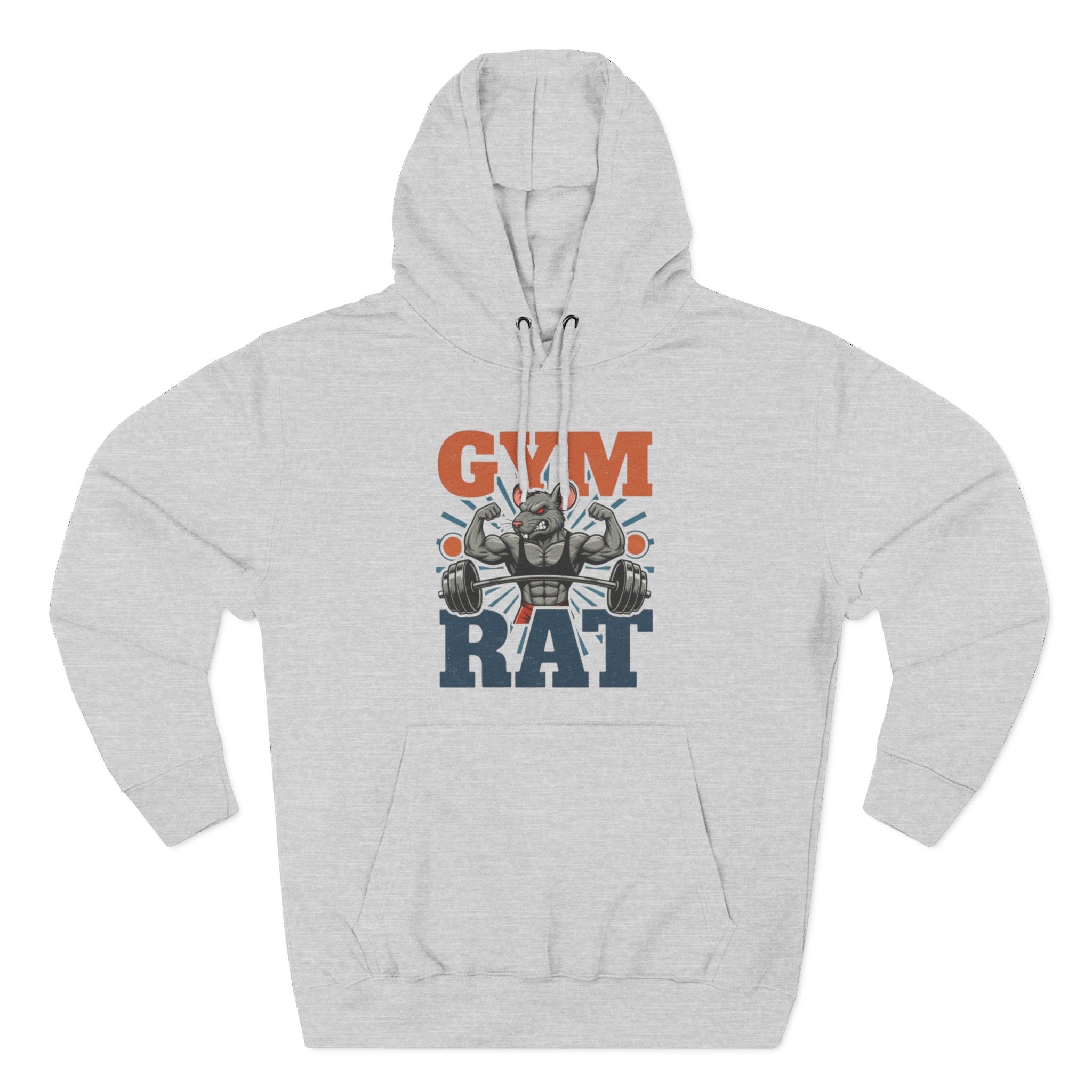 Gym Rat Hoodie — Vintage Barbell Fitness Pullover