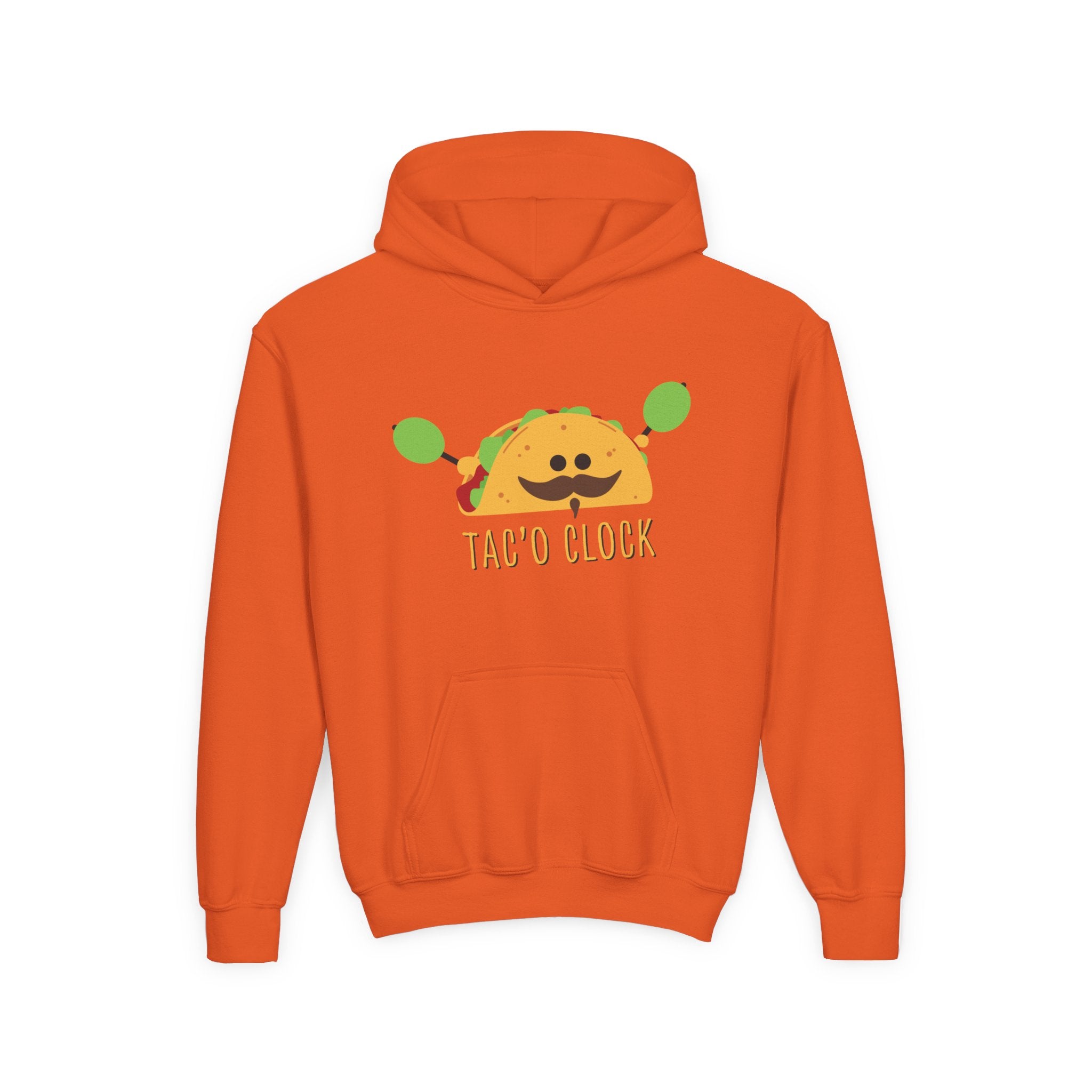Youth Hoodie — Cute Taco "Taco O' Clock" Graphic