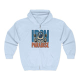 Iron Paradise Zip Hoodie – Skull & Kettlebell Gym Sweatshirt