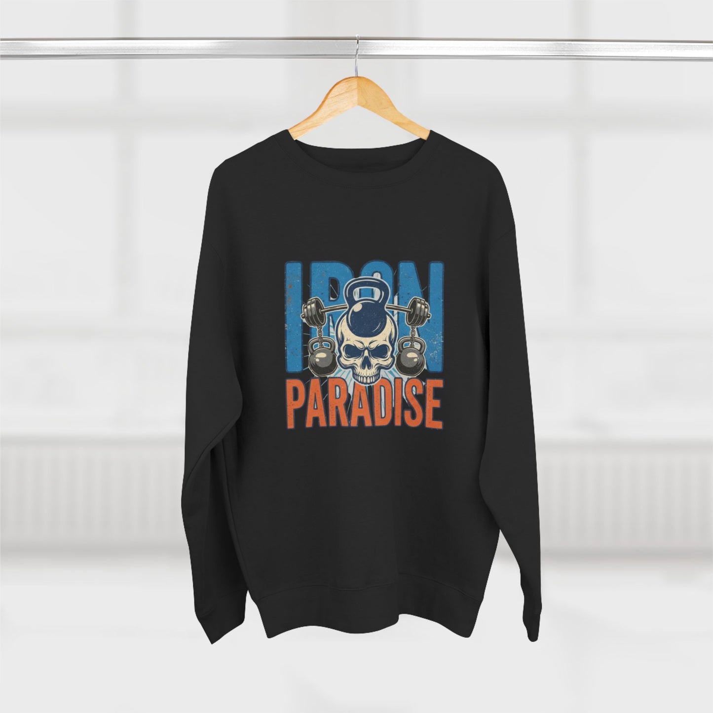 Iron Paradise Sweatshirt – Skull & Dumbbells Gym Crewneck