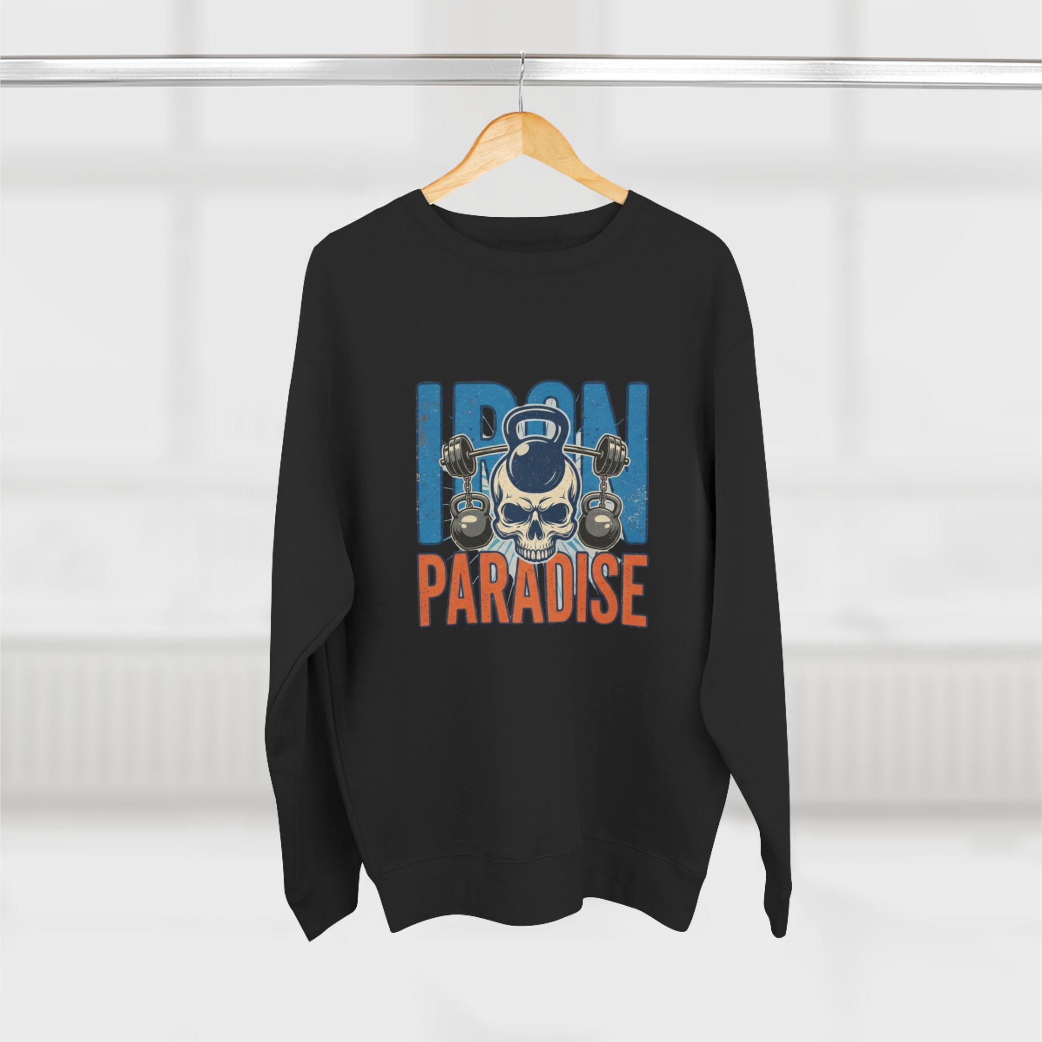 Iron Paradise Sweatshirt – Skull & Dumbbells Gym Crewneck