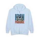 Iron Paradise Zip Hoodie – Skull & Kettlebell Gym Sweatshirt