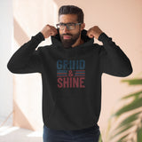 Grind & Shine Hoodie — Motivational Retro Striped Graphic Hoodie