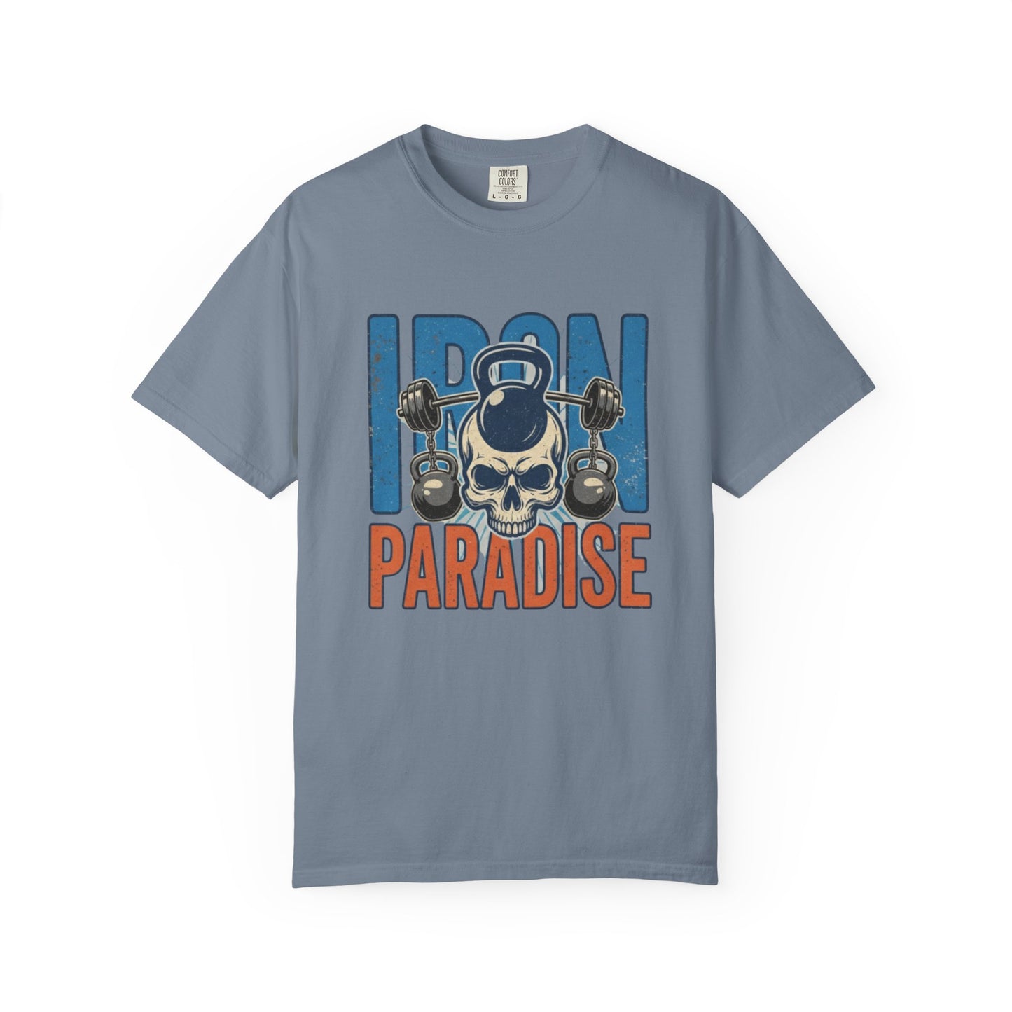 Iron Paradise Gym T-Shirt — Skull Kettlebell Weightlifting Tee