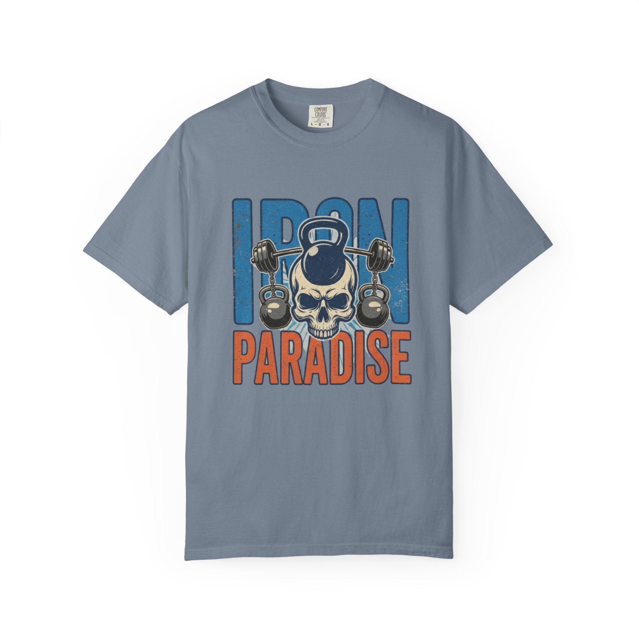 Iron Paradise Gym T-Shirt — Skull Kettlebell Weightlifting Tee