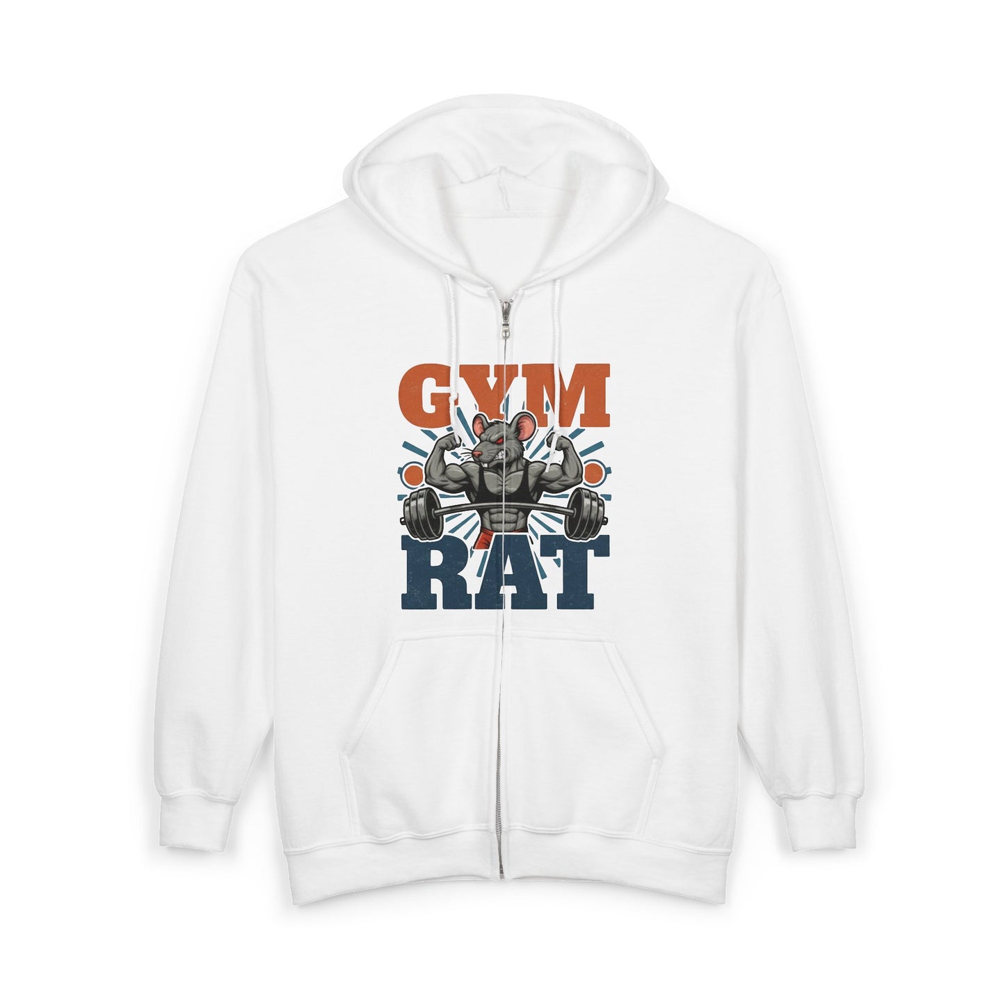 Gym Rat Zip Hoodie — Funny Weightlifting Design